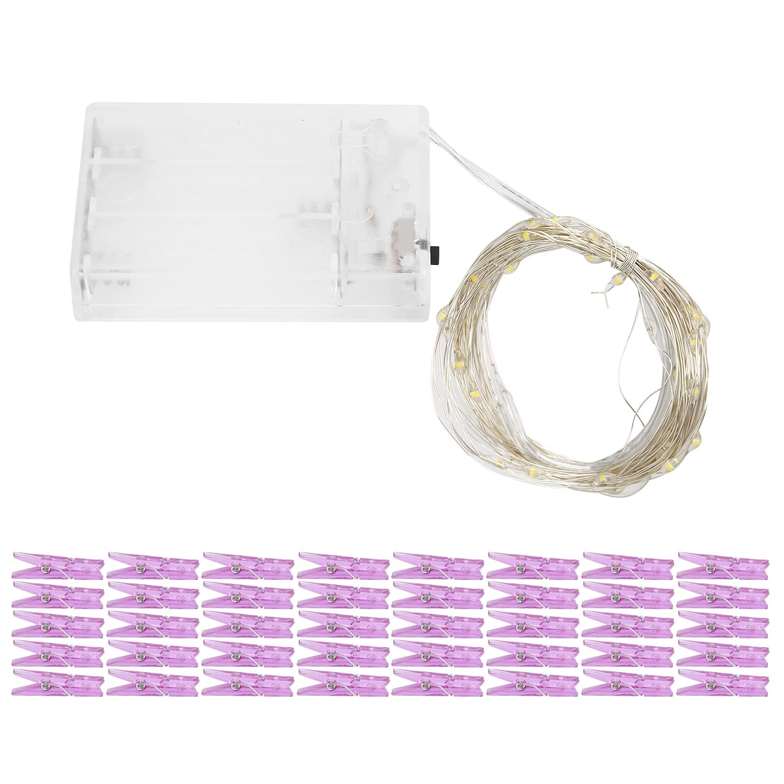 Yaosh 4m LED Rope Lights with 40 Photo Clips - IP42 Waterproof, Battery Powered Warm White String Lights for Home Decor, Bedroom, Parties & Festivals | Perfect for Weddings, Christmas Decorations & Outdoor Events