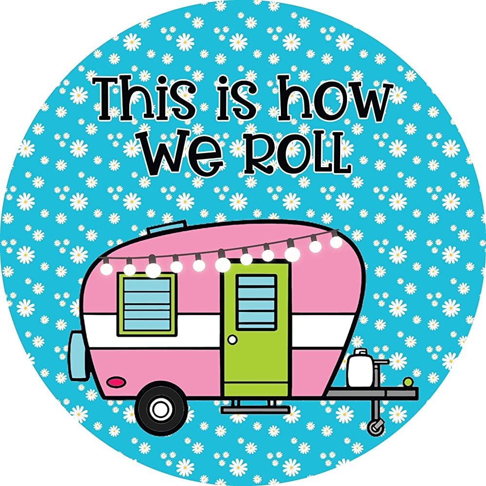 Easter Camper Wreath Sign - 'This is How We Roll' Round Wooden Jigsaw Puzzle - 500 Piece Adult Puzzle with Perfect Fit - Educational Toy & Gift for Kids - Perfect for Easter Decor, Family Game Night & Intellectual Development Activities