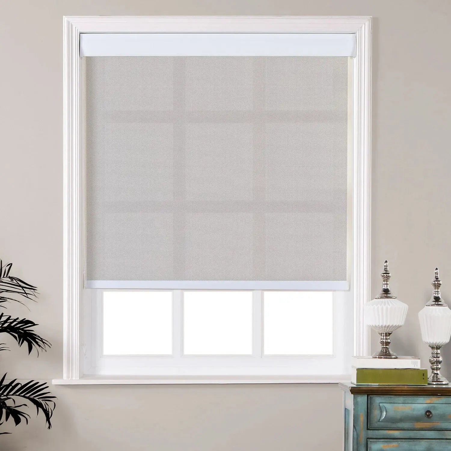 Blackout Roller Shades with Loop Control & Cassette - Light Blocking Window Blinds for Bedroom, Living Room & Home Office - Noise Reducing & Energy Efficient Window Treatment