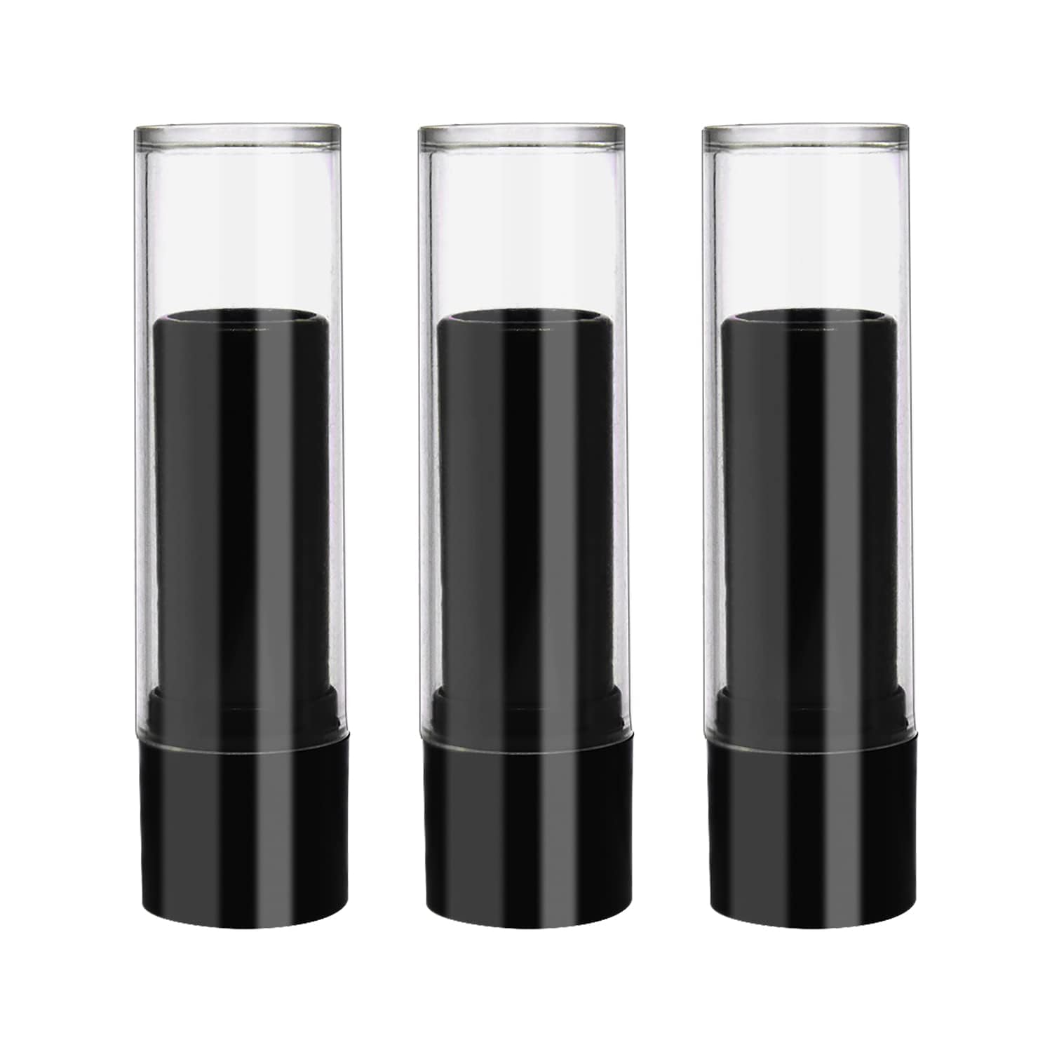 3-Pack 5ml Unbreakable Plastic Travel Empty Lipstick & Kajal Tubes - Refillable Cosmetic Containers for Lip Care, Face Cream & Makeup | Perfect for On-the-Go, Travel & Daily Beauty Routine