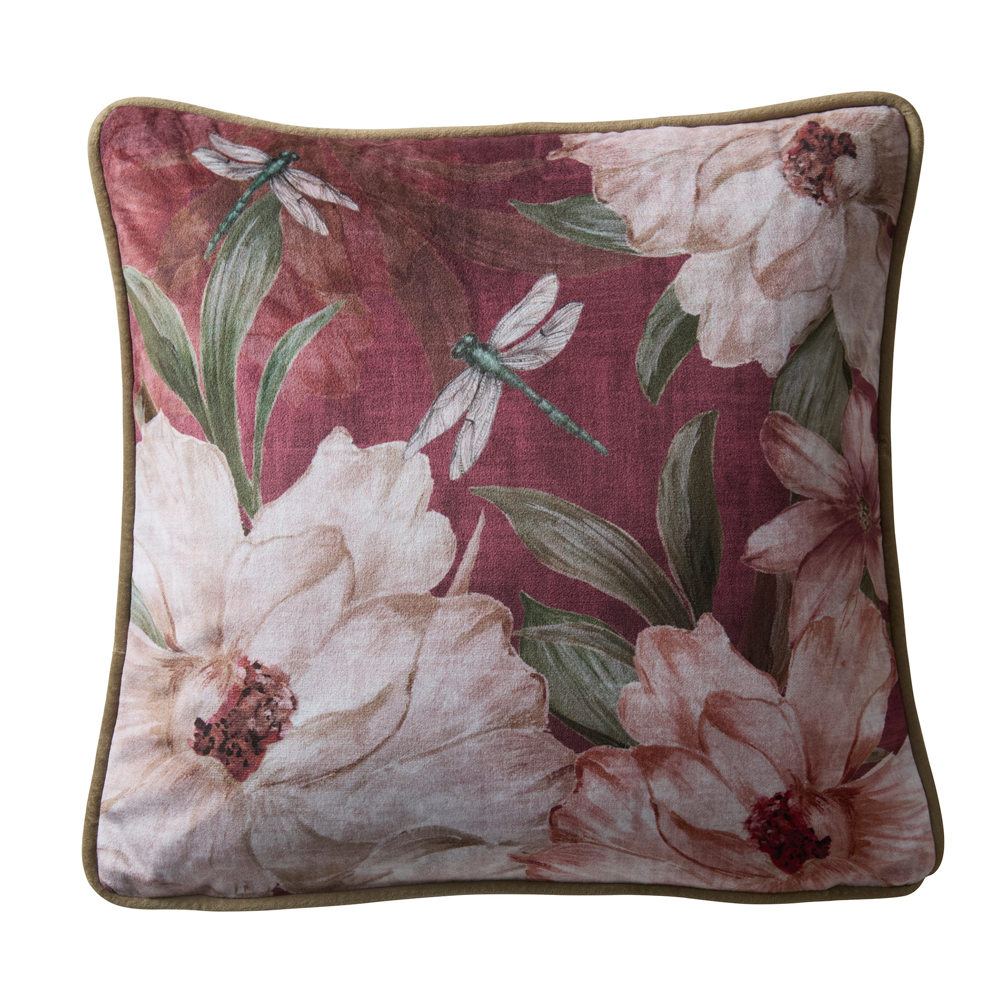 Appletree Heritage Fiorella Decorative Throw Pillow Cover - Elegant Wine Red Linen Cushion for Sofa, Bed, Living Room & Home Decor