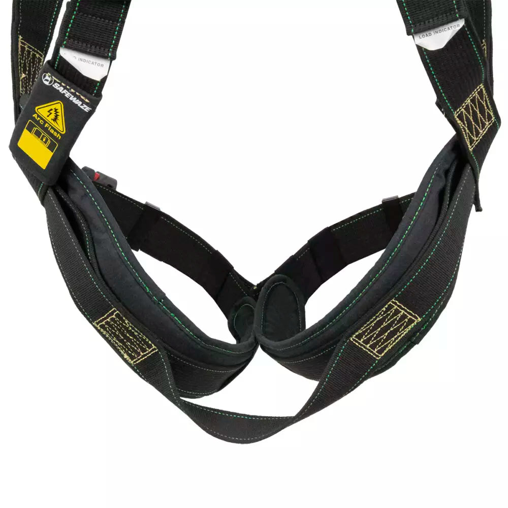 Arc Flash Full Body Harness DE 1D with QC Chest & Leg Straps - Heavy Duty Electrical Safety Gear for Utility Workers & Industrial Protection