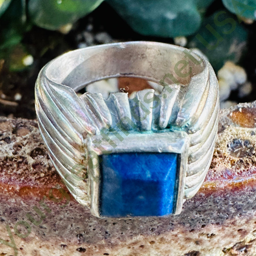 Sterling Silver Denim Blue Lapis Lazuli Ring - Size 9 - Handmade Jewelry for Women - Perfect for Everyday Wear, Gifts & Special Occasions