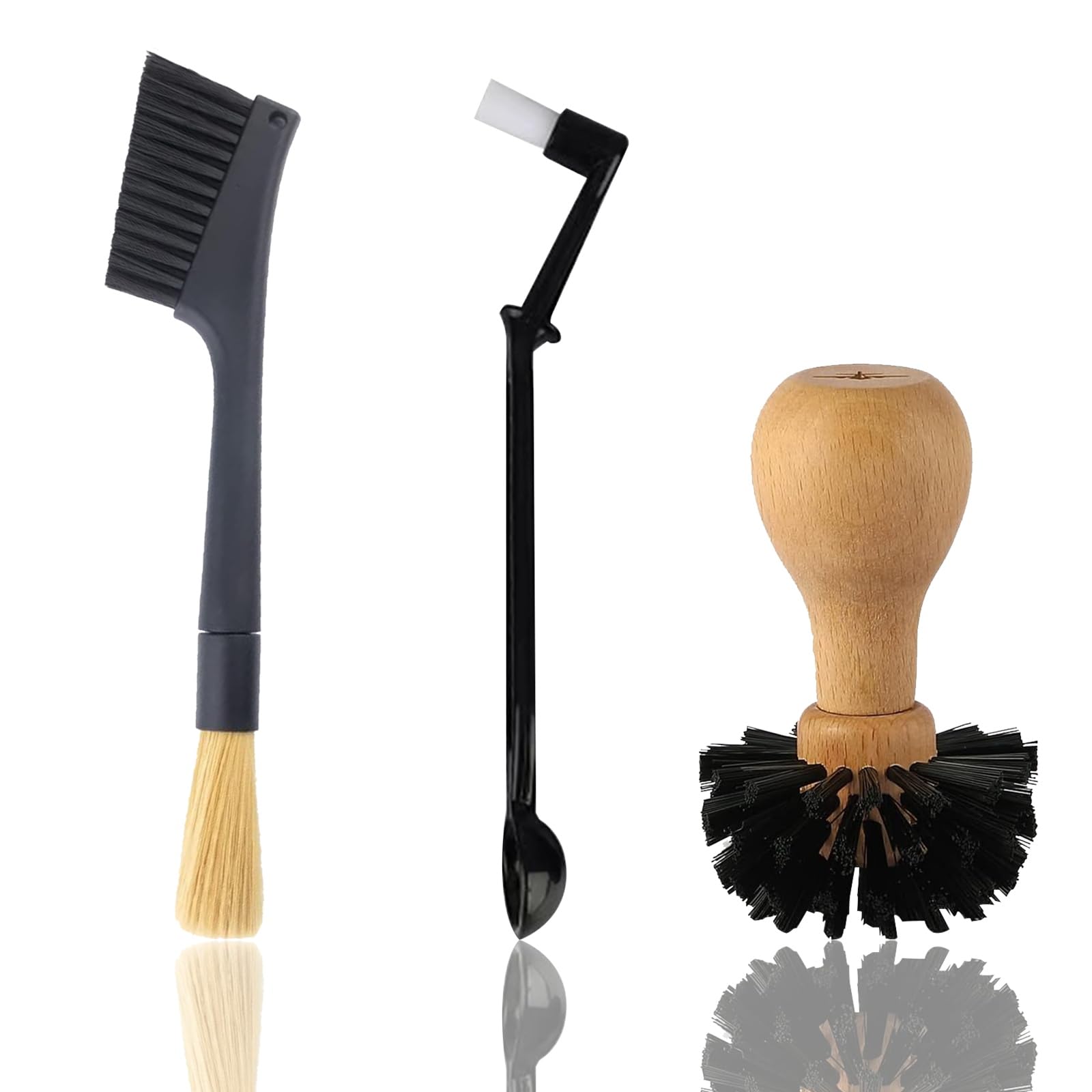 3-Pack Espresso Cleaning Brush Set - Durable Coffee Filter & Machine Brush for Home Espresso Makers with Grinders - Perfect for Daily Coffee Machine Maintenance & Portafilter Cleaning