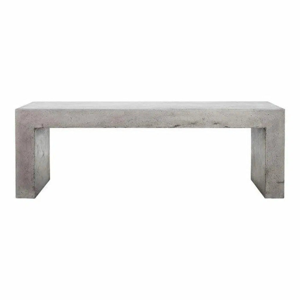 55.25 Inch Outdoor Bench Grey Contemporary - Modern Patio Furniture for Garden, Backyard, and Poolside Relaxation