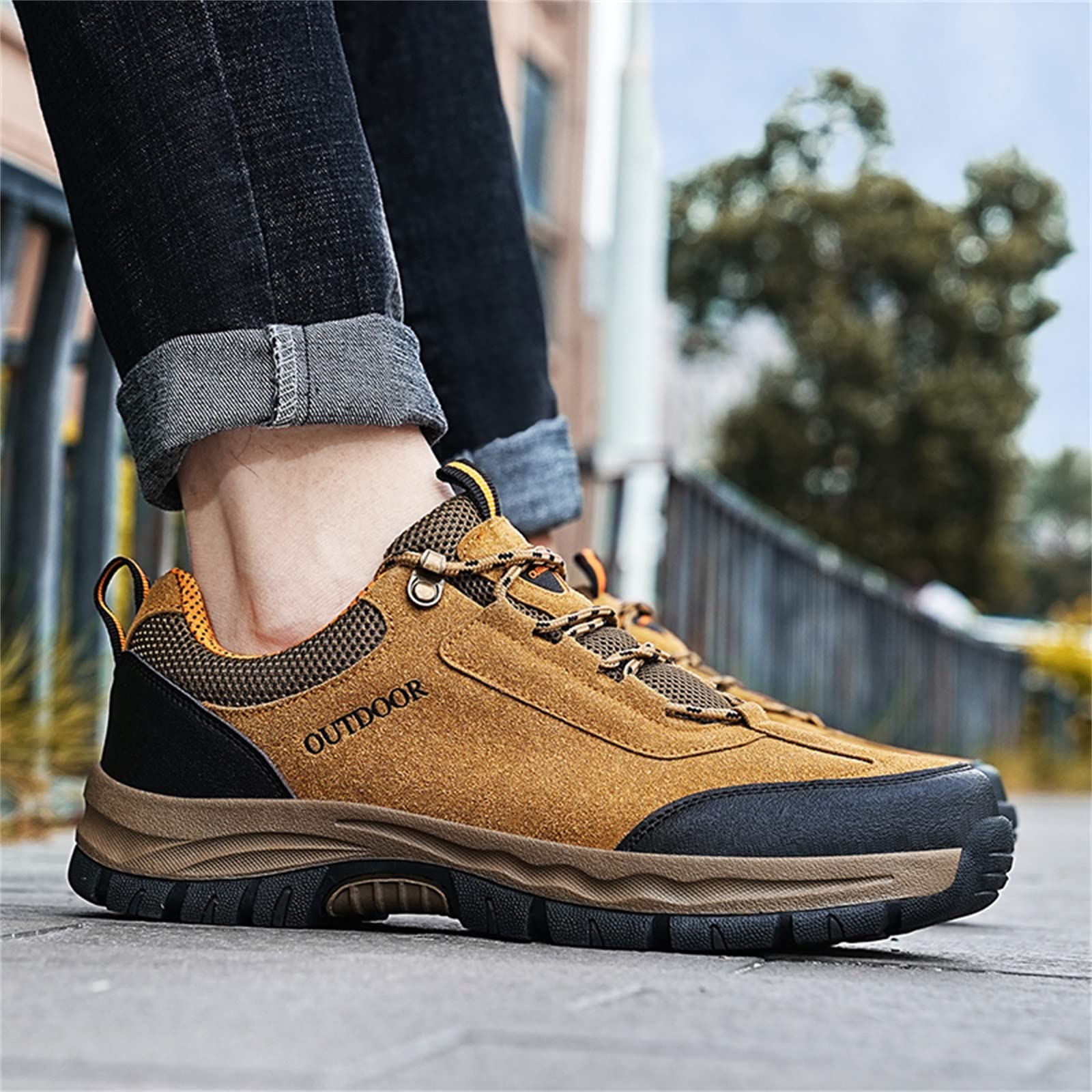 **Men's Connon Trail Shoes - Best Gym, Beach & Sailing Shoes - Size 14 Platform Deck Shoes for Height Increase - Brown Boat Shoes for Casual Wear & Outdoor Activities**