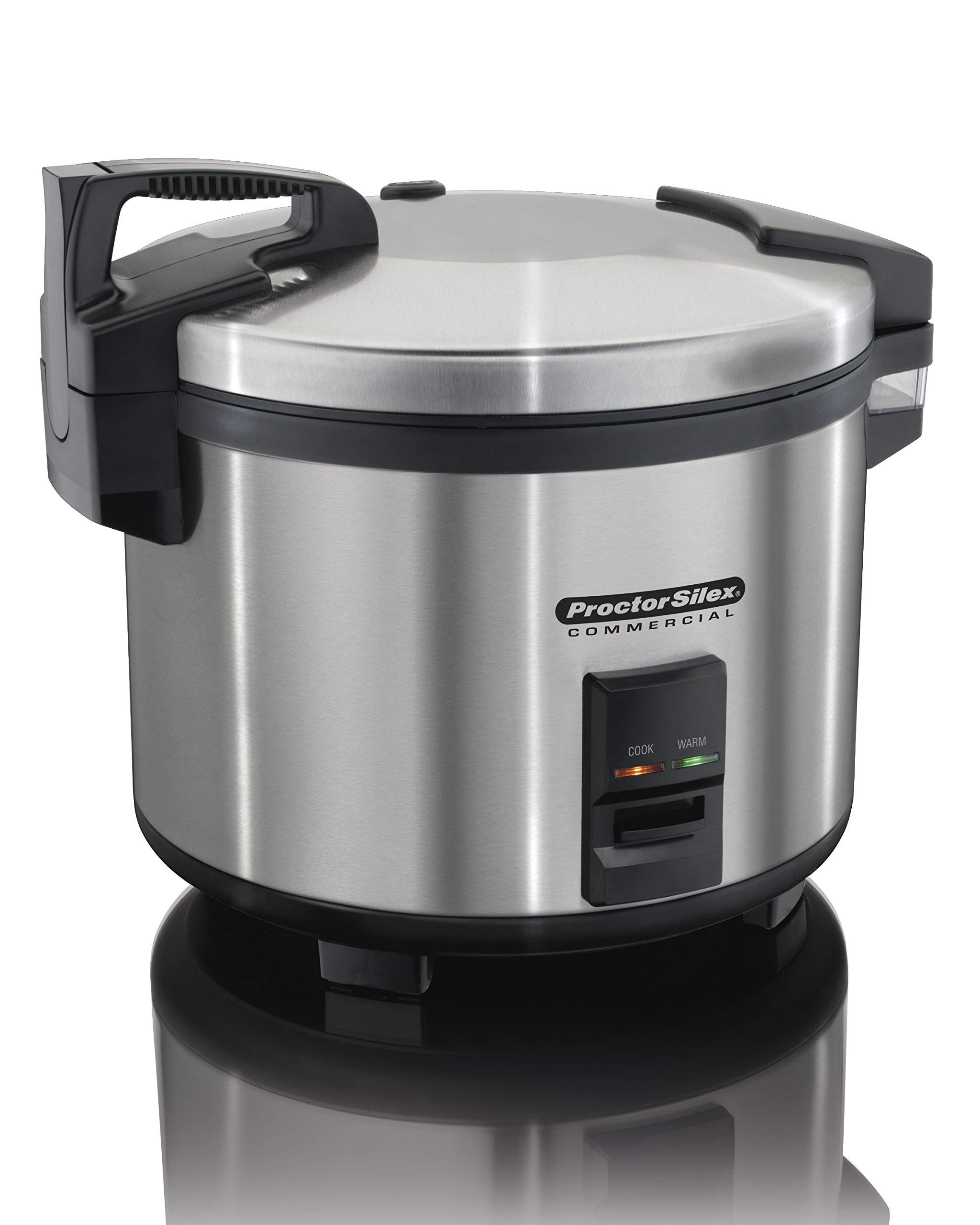 Hamilton Beach Proctor Silex Commercial 37560R 60-Cup Rice Cooker & Warmer with Non-Stick Pot, Hinged Lid & Stainless Steel Housing - Perfect for Catering, Restaurants & Large Family Gatherings - 1 Year Warranty