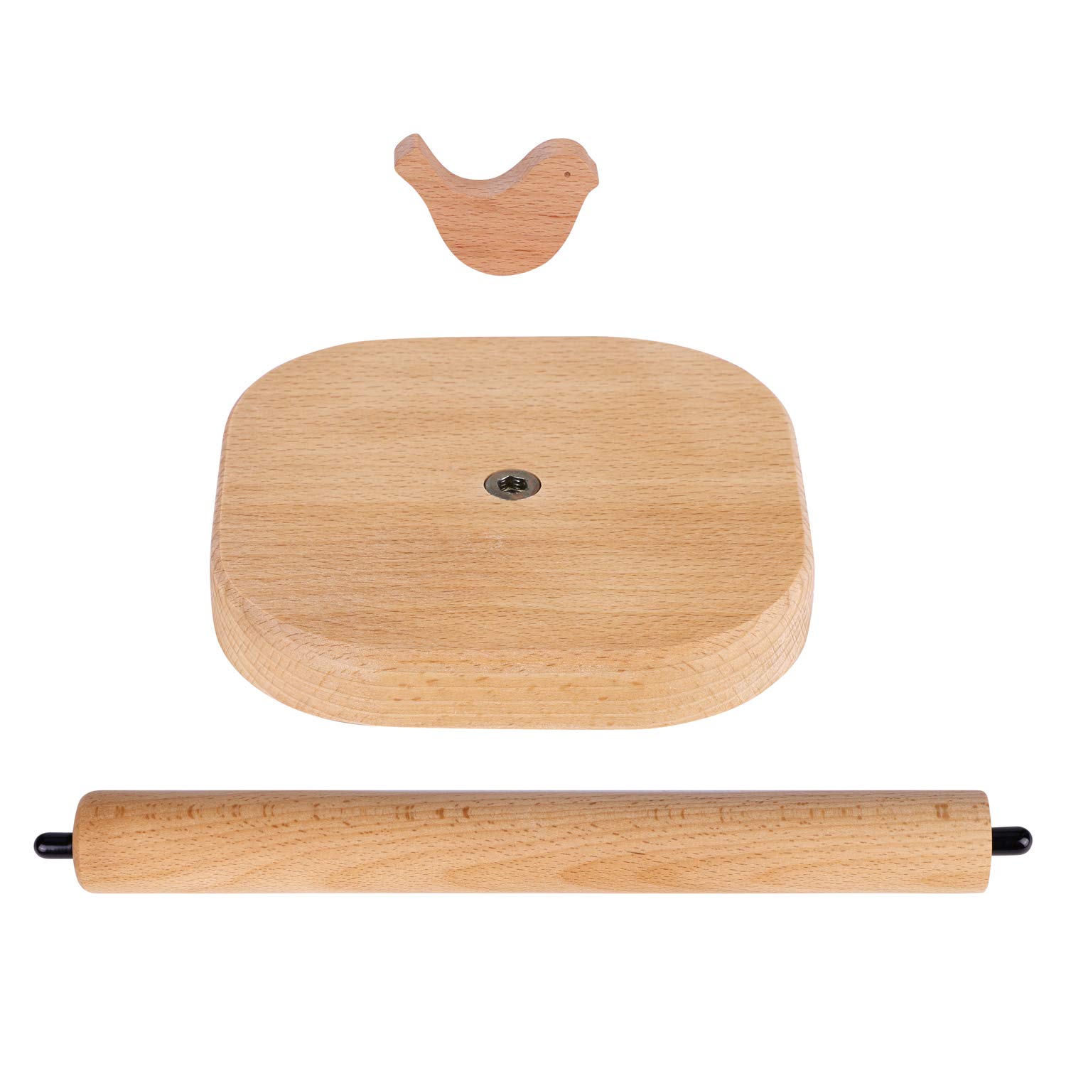Wooden Paper Towel Holder - Vertical Countertop Tissue Roll Dispenser Stand Organizer for Kitchen, Bathroom, Living Room, Bedroom, Dorm & Office - Perfect for Hand Towels, Napkins and Decorative Storage