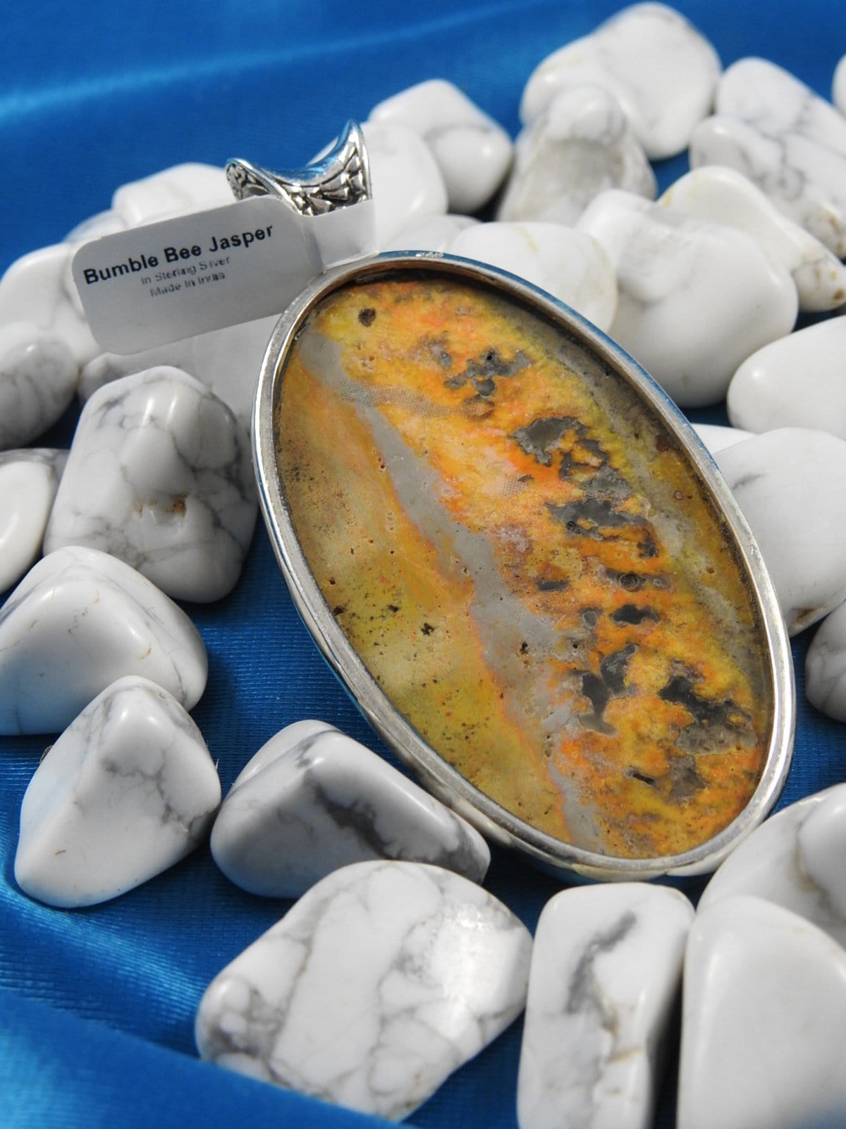 Bumblebee Jasper Sterling Silver Pendant Necklace - Natural Stone Jewelry for Women - Perfect for Everyday Wear & Spiritual Healing