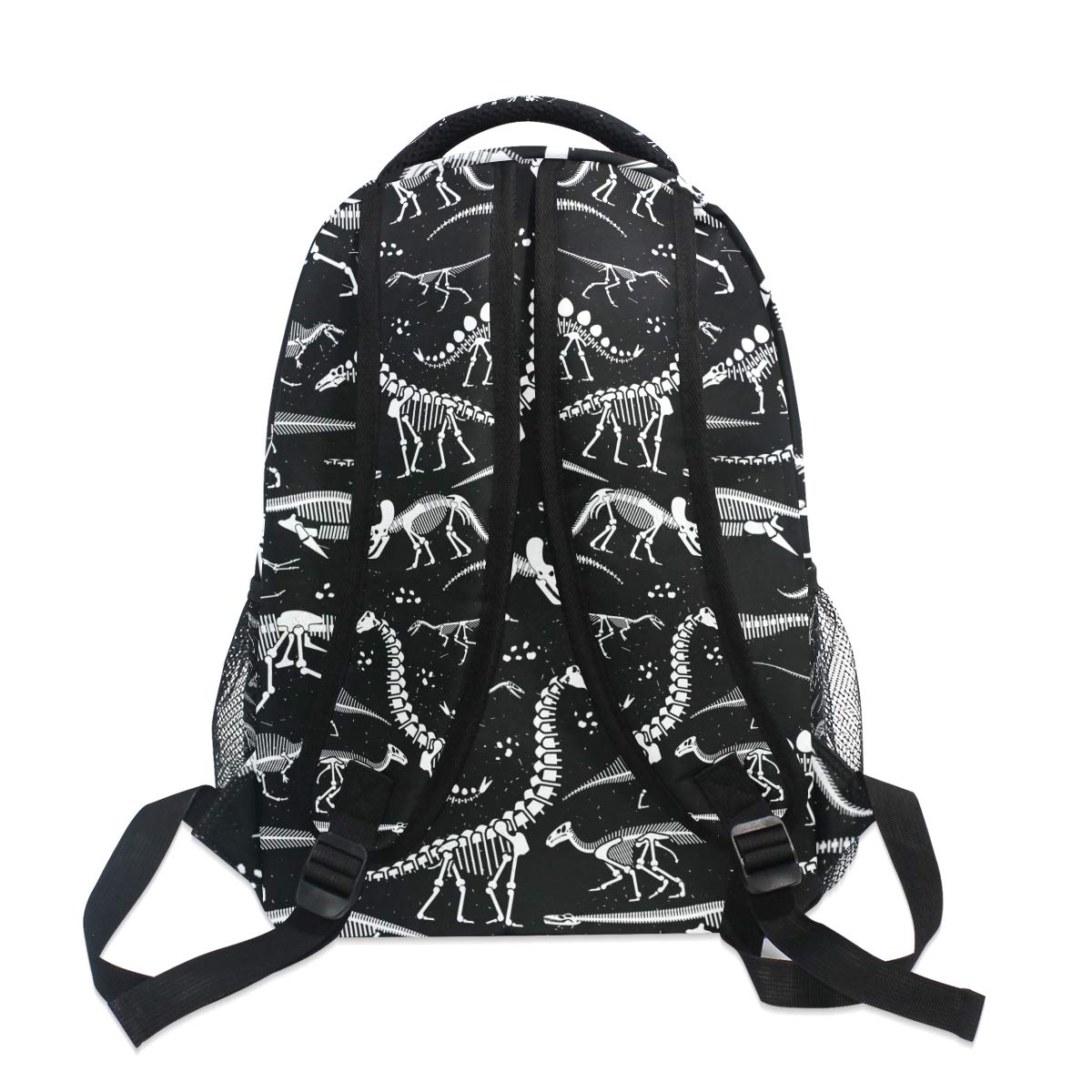 Dinosaur Skeleton School Backpack - Lightweight Travel Bookbag for Kids & Teens, Water-Resistant Black & White Rucksack - Perfect for School, Hiking, Camping & Daily Use
