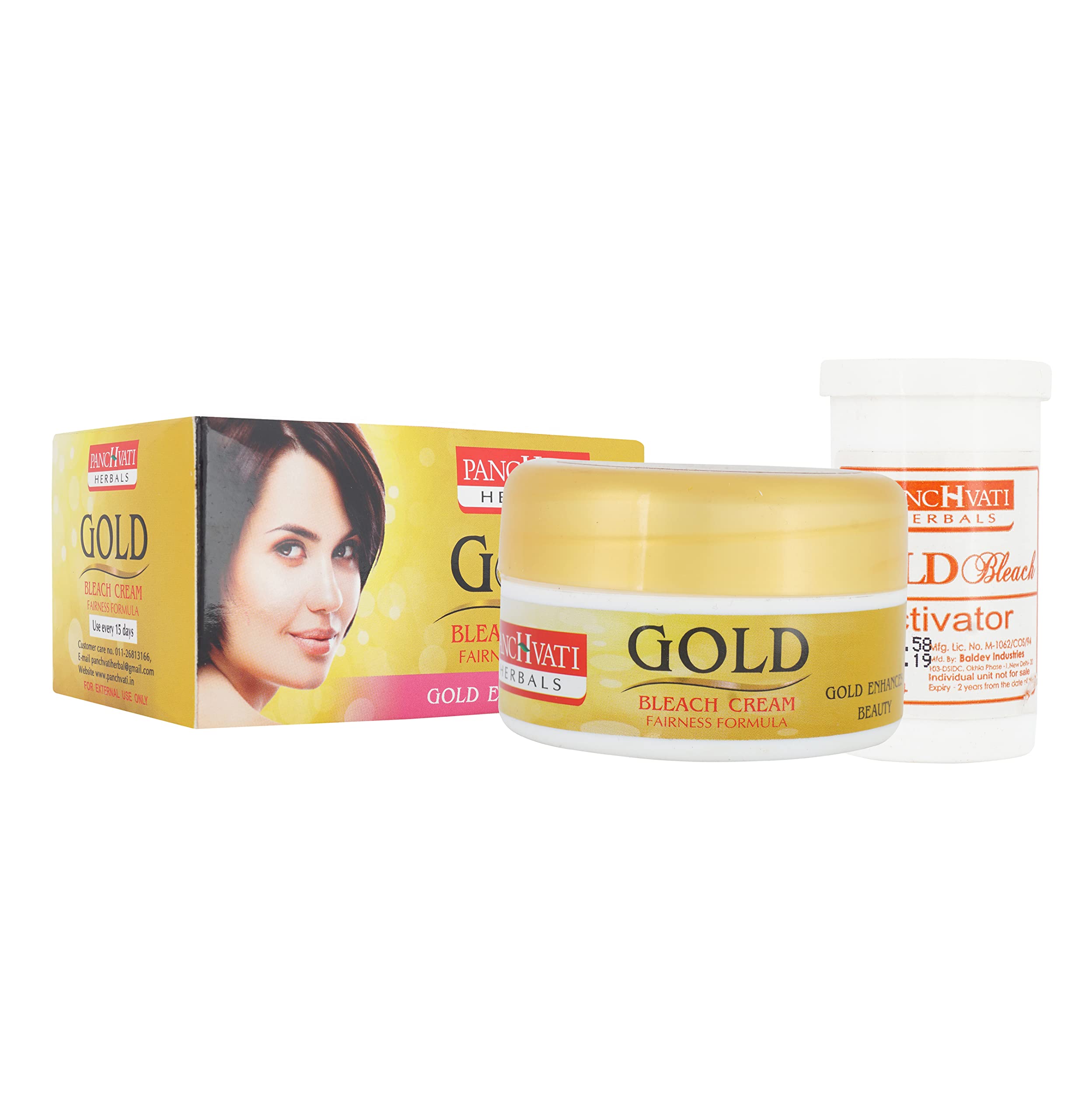 Panchvati Gold Bleach Cream - Skin Lightening & Brightening Gel for Women (200g, Multicolor) | Gentle Face & Body Bleach for Smooth Skin | Perfect for Pre-Party Glow & Special Occasions