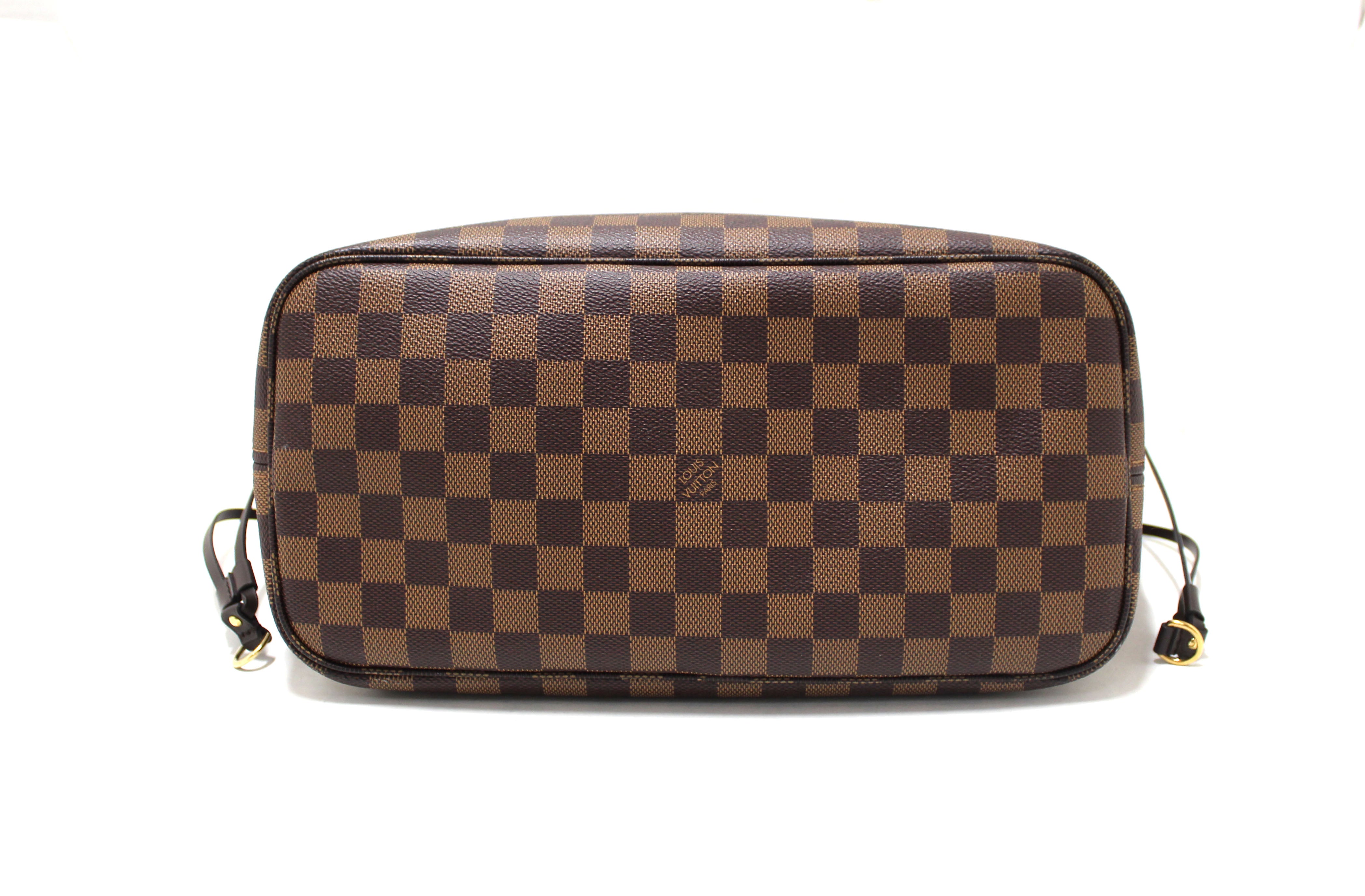 Authentic Louis Vuitton Damier Ebene Canvas Neverfull MM Tote Shoulder Bag for Women - Luxury Designer Handbag for Work, Travel & Everyday Use