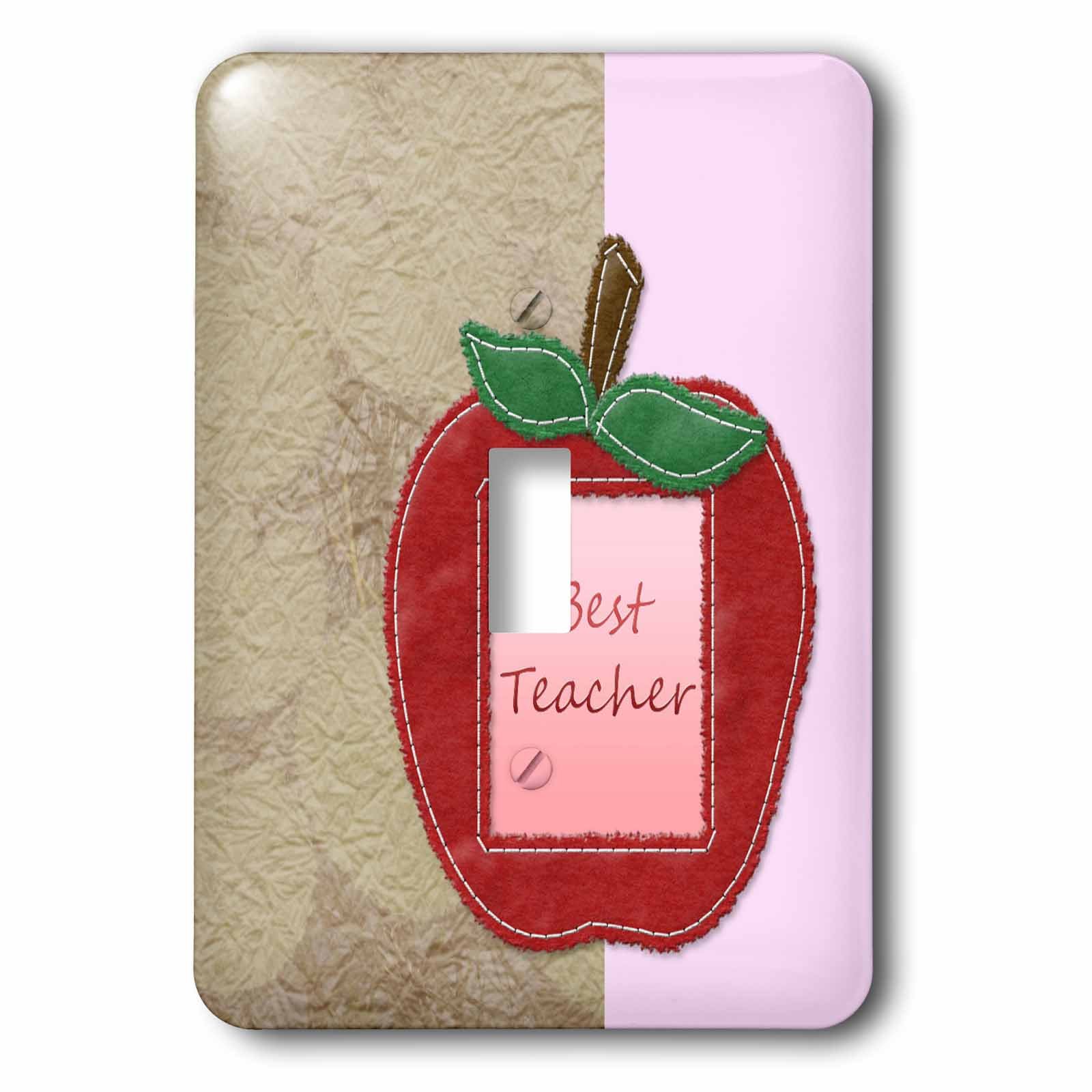 3dRose Best Teacher Apple Art Fun Fruits Single Toggle Switch - Perfect for Classroom Decor, Teacher Gifts & Home Office Accessories