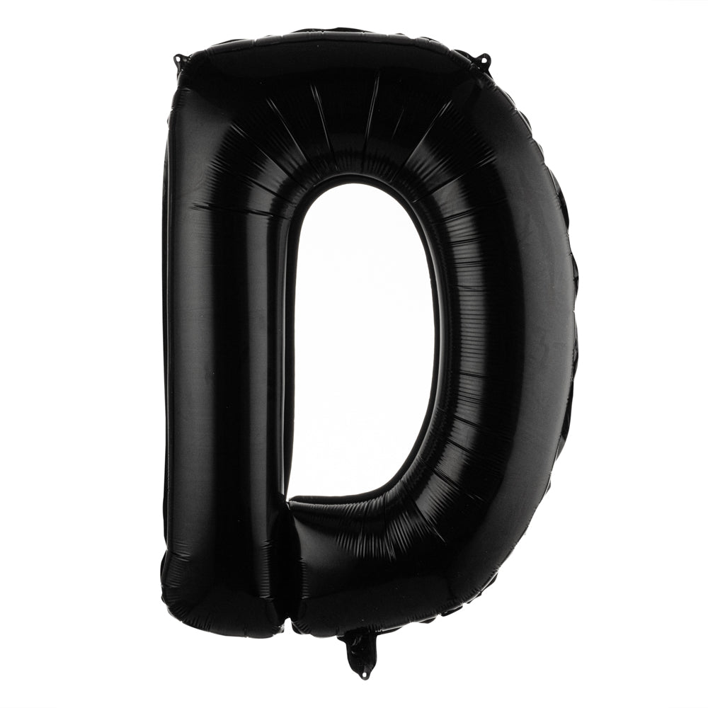Balloonify Black Mylar Letter D Balloon - 40 Inch Large Foil Alphabet Balloon for Birthday Party Decorations, Wedding, Baby Shower & Graduation Events - 1 Count Box