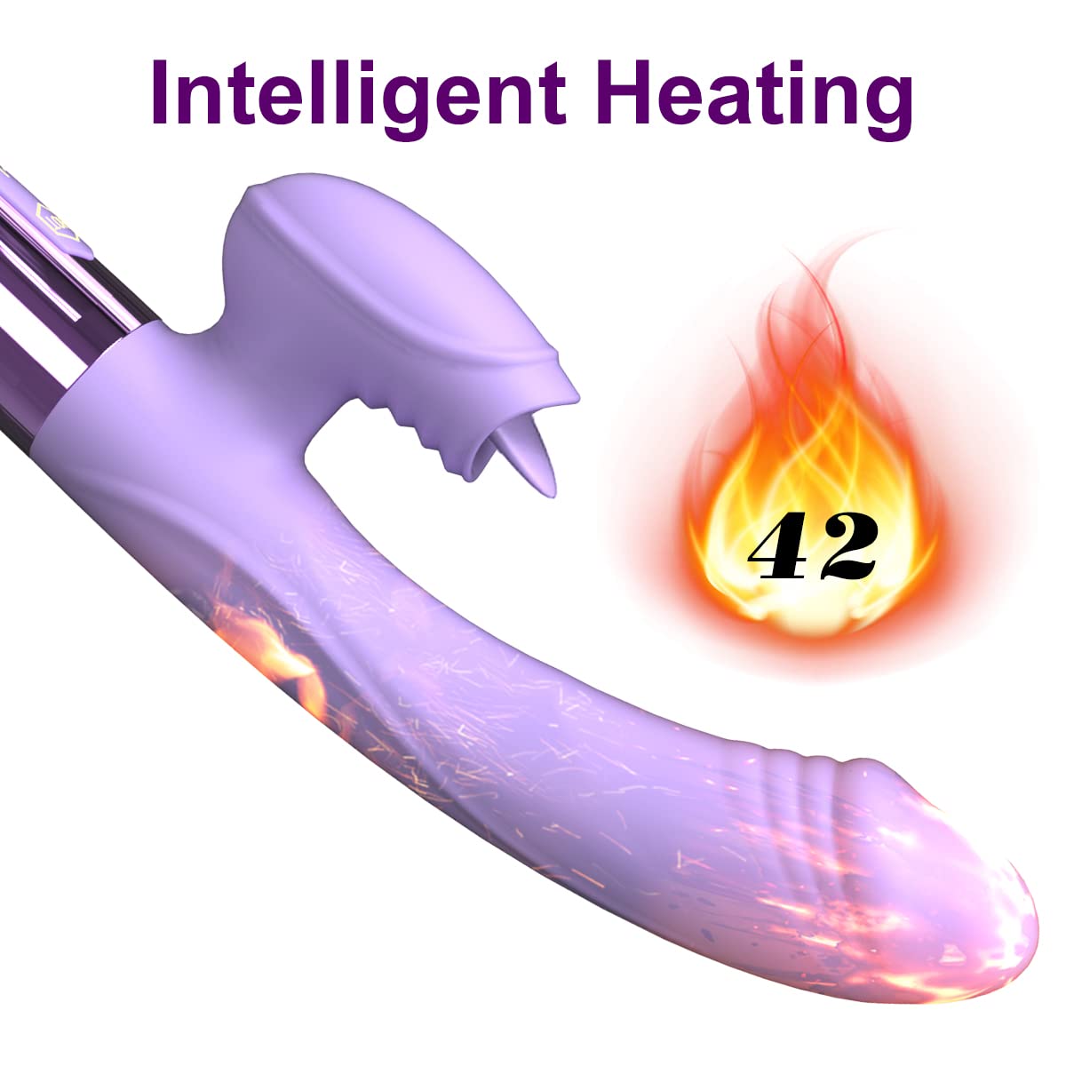 Rechargeable G Spot Rabbit Vibrator - 10 Licking Modes for Women, Purple (Bedroom Pleasure)