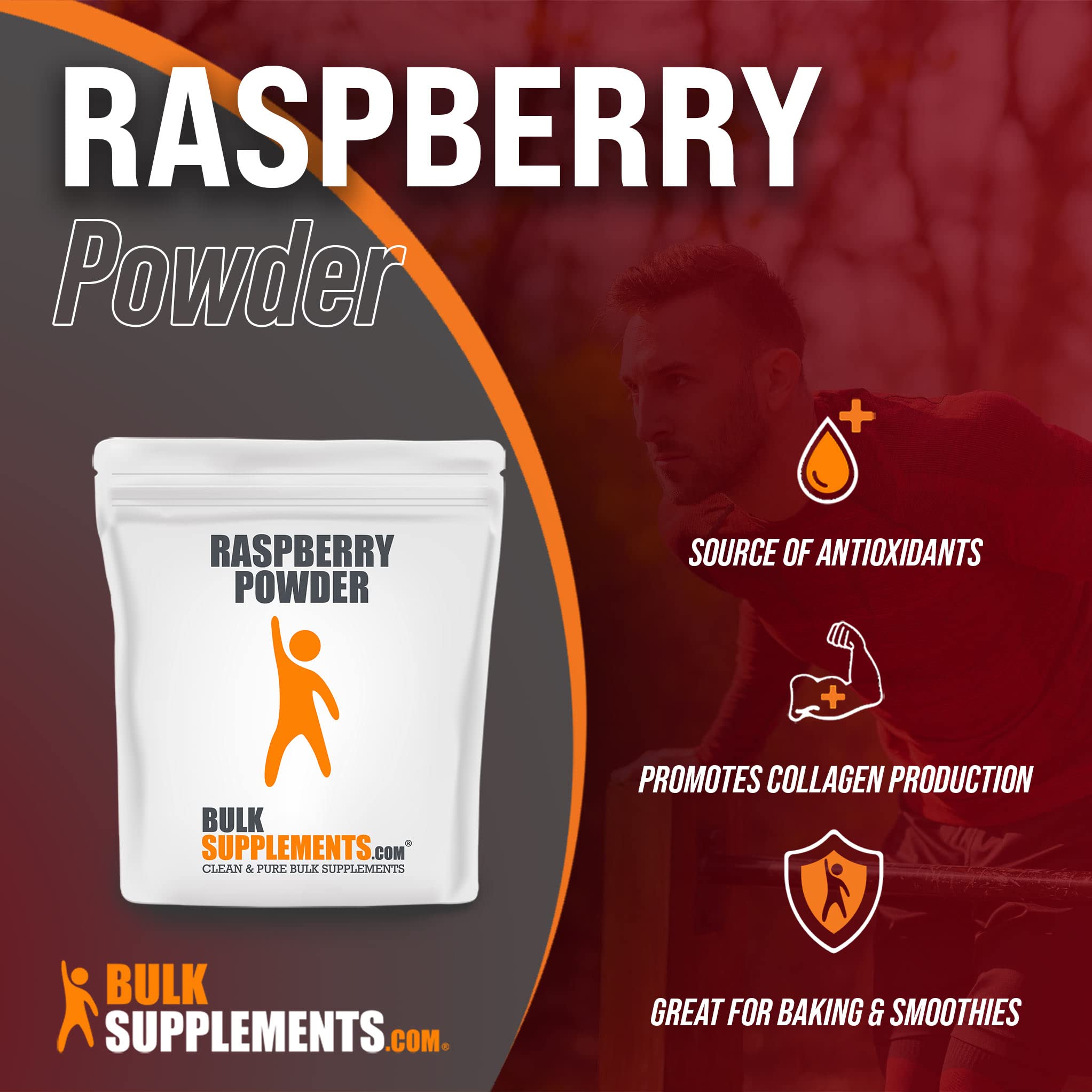 BulkSupplements.com Raspberry Powder - 100% Pure Dried Raspberry Fruit Powder, Natural Antioxidant Supplement for Smoothies, Baking & Healthy Recipes (5kg/11lbs) - Vegan, Gluten-Free, Non-GMO
