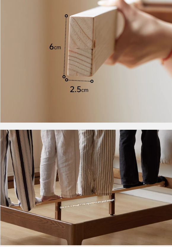 Solid Oak Wood Bed Frame with Soft Fabric Upholstered Headboard - Queen Size, Modern Minimalist Design for Bedroom, Guest Room, or Dorm
