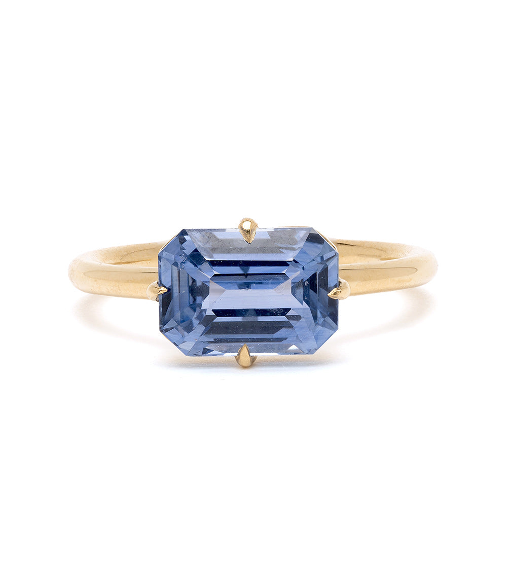 Billie Unique Engagement Ring - Natural Sapphire East West Emerald Cut for Women | Elegant Wedding, Anniversary & Promise Ring Gift Idea