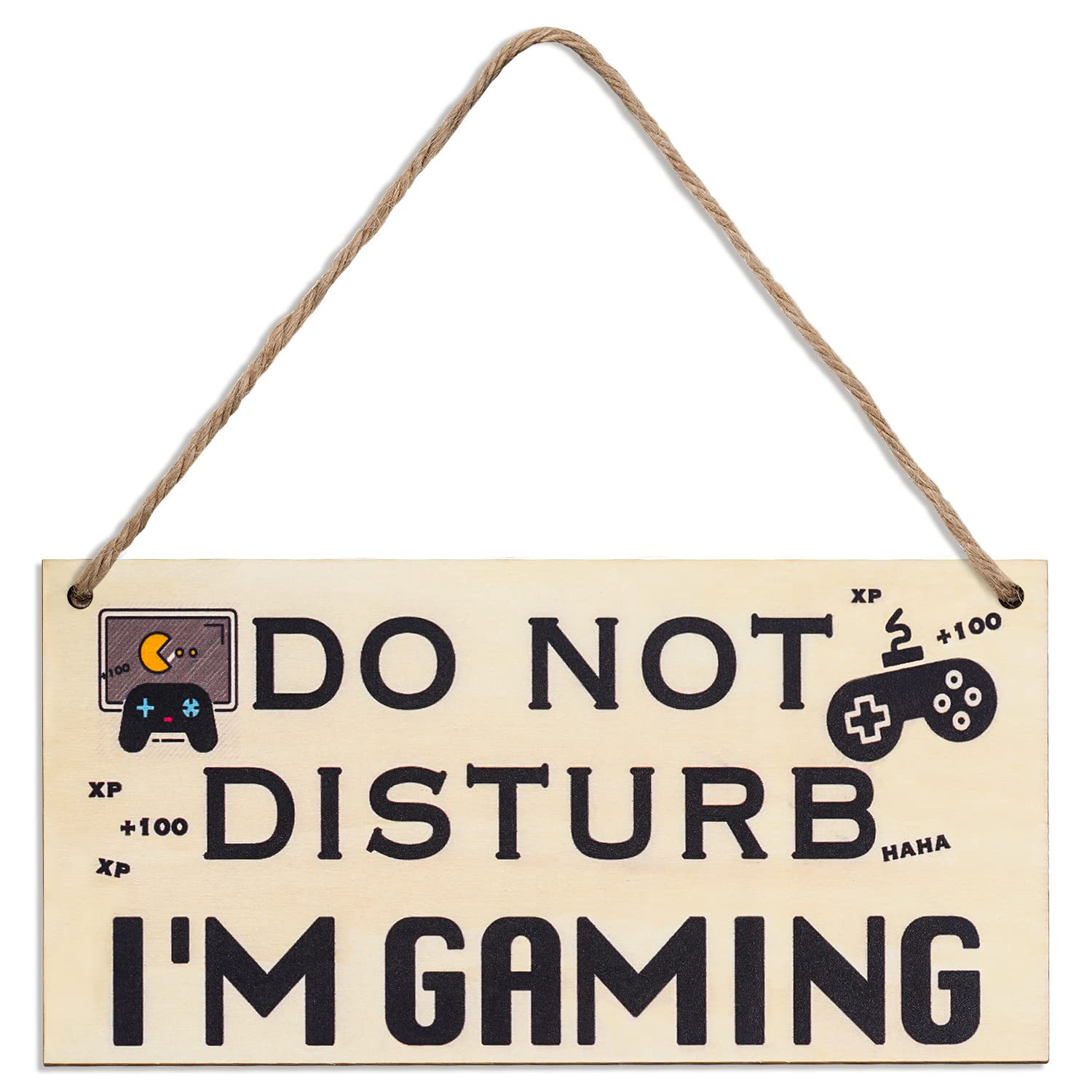 Funny Gaming Wood Plaque Sign - 'Do Not Disturb I'm Gaming' Handmade Room Decor for Teen Boys & Girls | Perfect Christmas, Birthday Gifts for Gamers, Boyfriend, Kids Under $15 | Ideal for Bedroom, Game Room & Teen Hangout Spaces