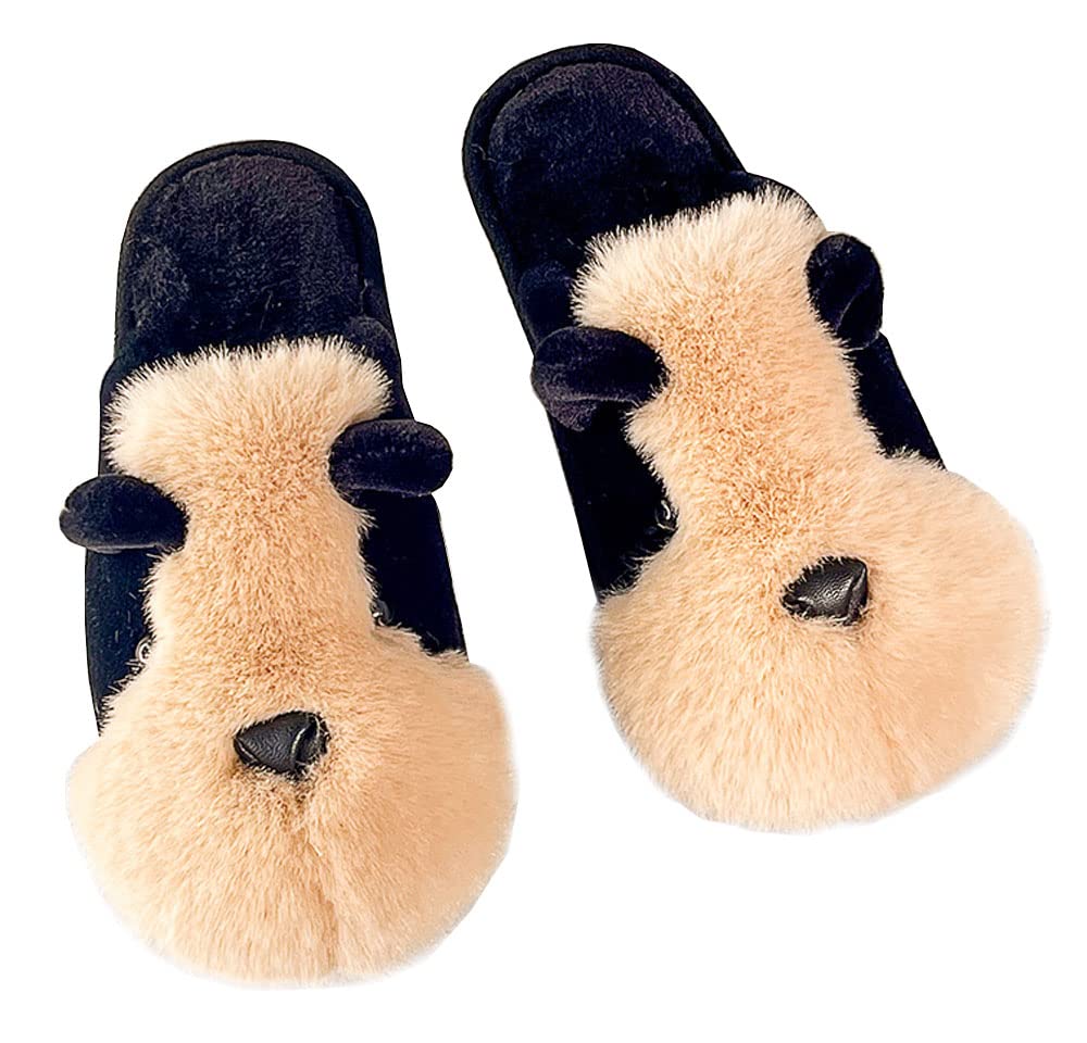 RockTrend Schnauzer Cotton Slippers - Soft & Warm Winter House Shoes with Non-Slip Sole for Indoor Comfort | Cozy Homewear for Women & Men, Perfect for Lounging, Relaxing & Cold Weather