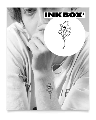 Premium Inkbox Temporary Tattoos - Semi-Permanent, Waterproof Fake Tattoos Lasting 1-2 Weeks | 3x3 Inch Easy Application | Perfect for Parties, Festivals & Summer Beach Looks