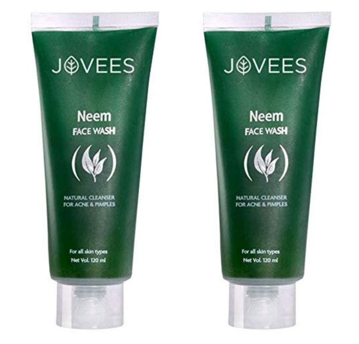 Organic Neem Face Wash for Acne & Oily Skin - 120ml (Pack of 2) | Gentle Cleanser with Natural Ingredients | Perfect for Daily Skincare Routine & Travel