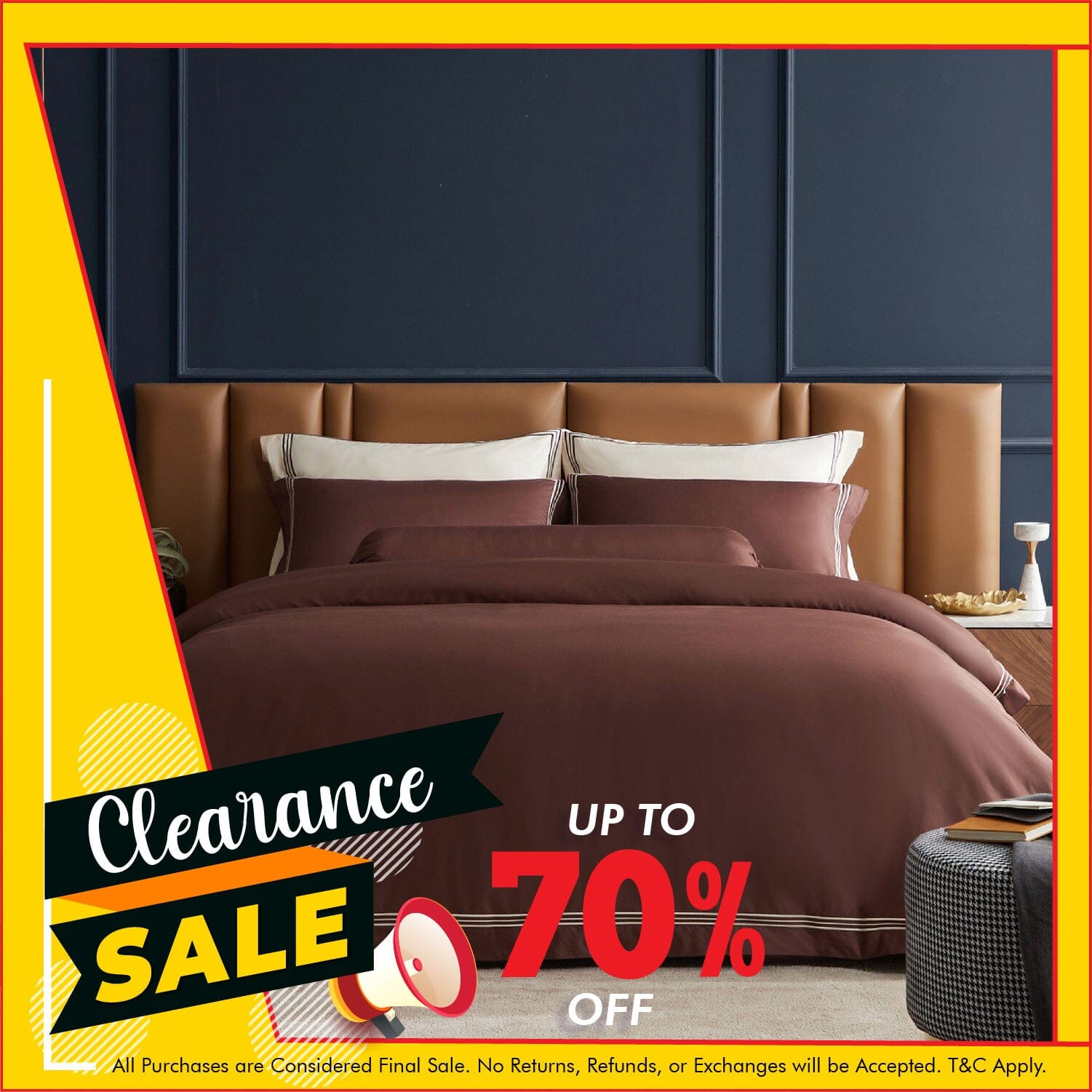 Prestigio™ Bruno Hotel Quality Fitted Sheet Set with Tawny Border - Ultra Soft & Wrinkle-Free for Luxury Bedrooms, Guest Rooms & Airbnb Stays