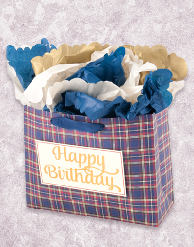 Classic Plaid Birthday Gift Bags - Premium Party Favor Bags for Birthdays, Baby Showers & Special Occasions