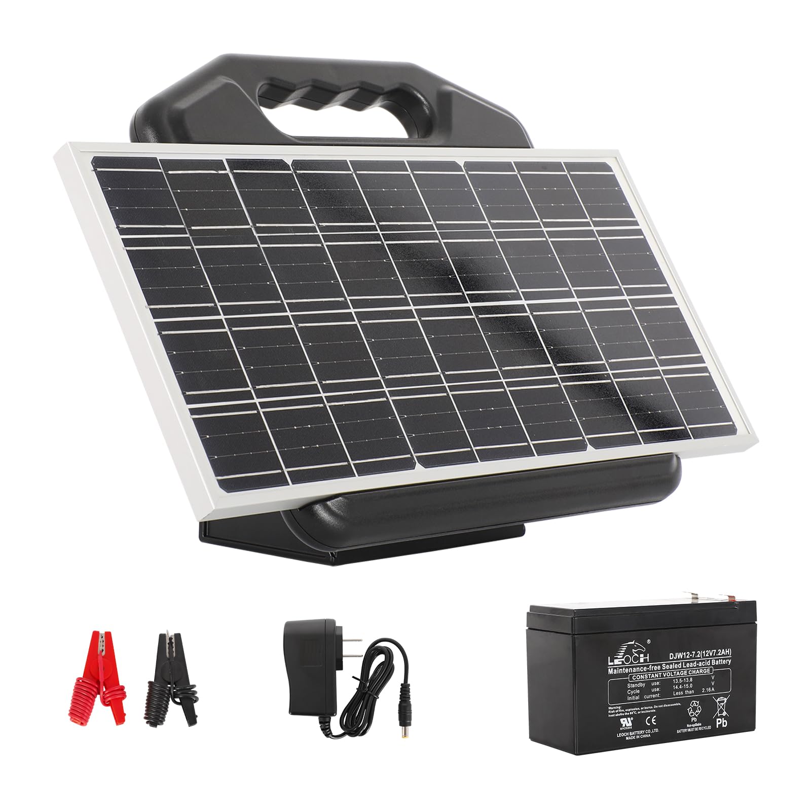 S1500 1.5 Joule Solar Fence Charger - 50 Mile Electric Fence Energizer for Livestock, Horses, Cattle & Sheep - 15W Solar Panel Included - Easy Installation for Farms, Ranches & Pastures
