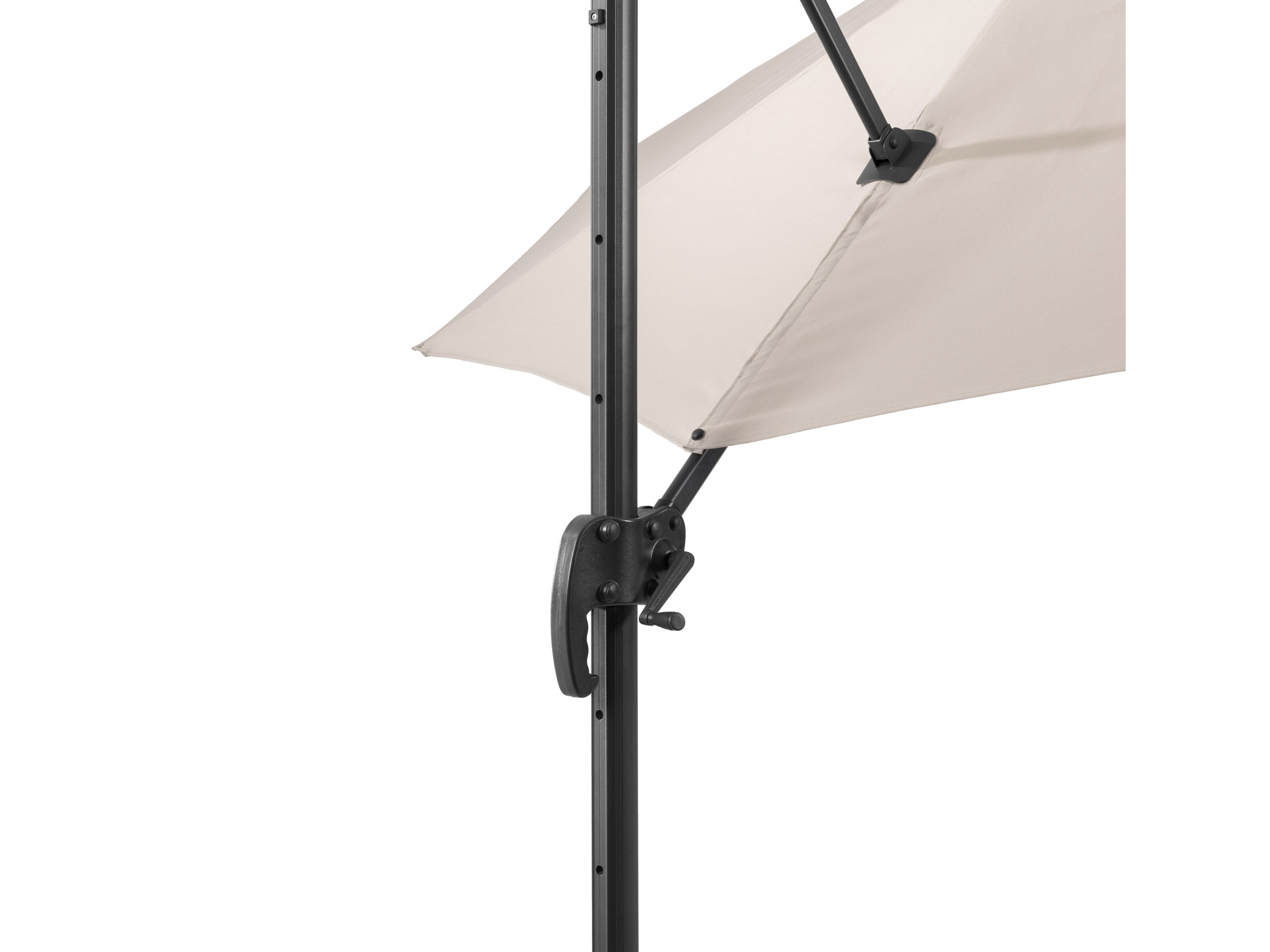 9.5ft Offset Patio Umbrella - 360 Degree Rotation, UV Protection, Off White - Perfect for Poolside, Backyard, and Outdoor Dining Areas