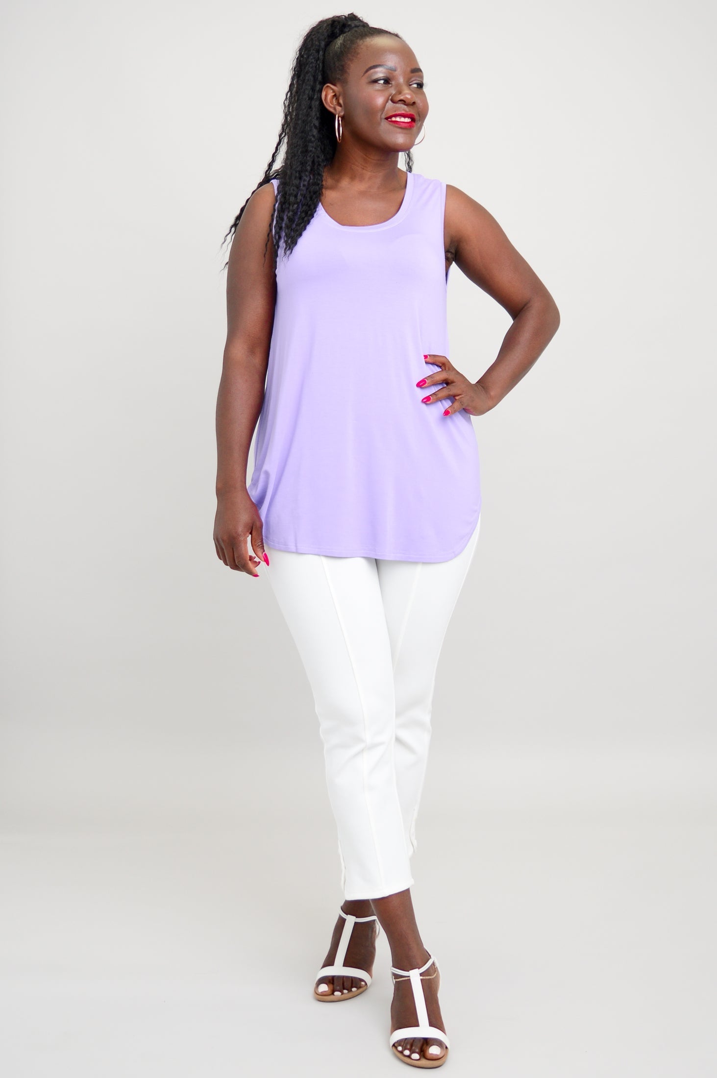 Stylish Jazz Tank Top in Lavender - Soft Bamboo Fabric for Women - Perfect for Yoga, Summer Outfits & Casual Wear