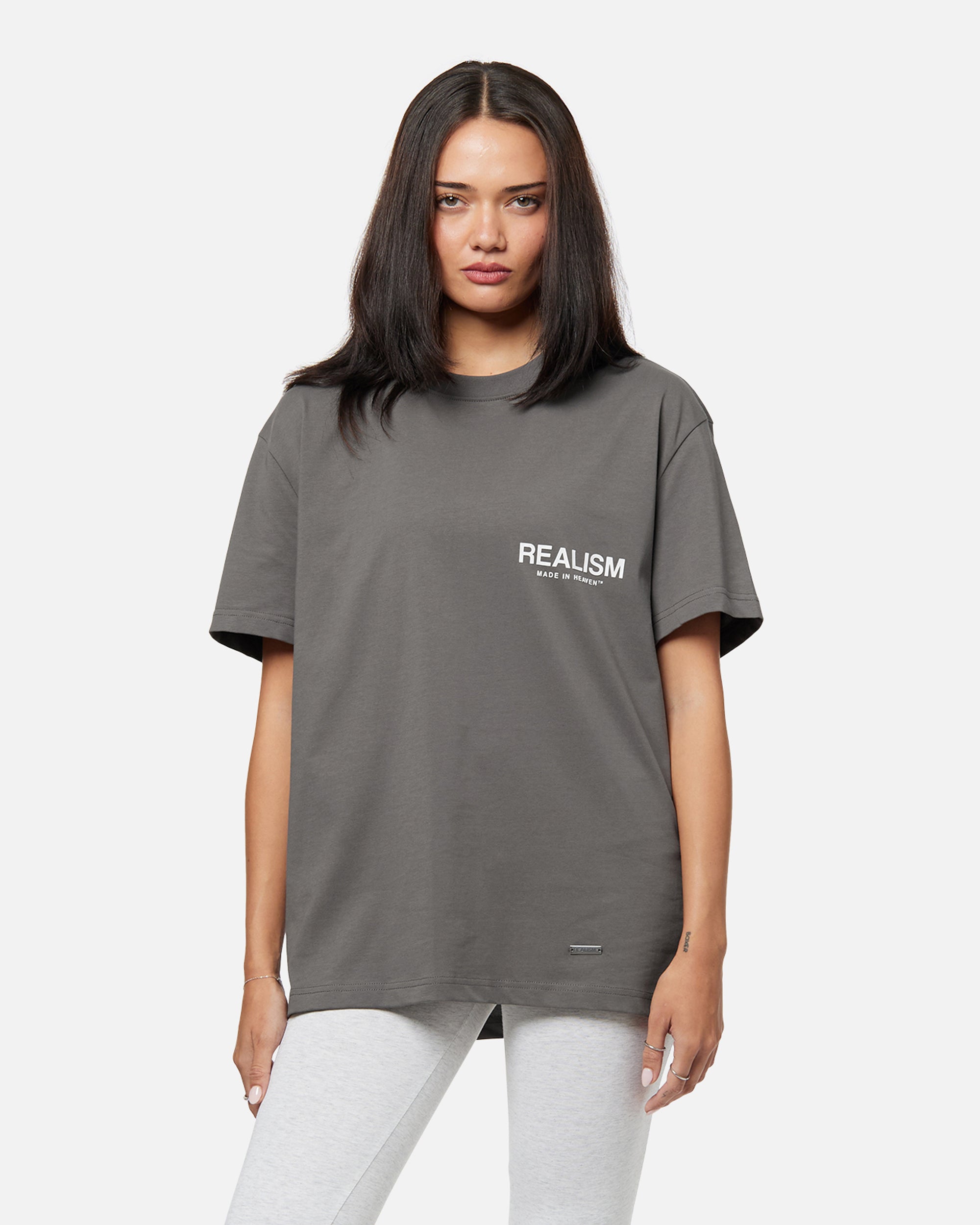 SSS Realism Heaven Logo Tee - Cool Grey Graphic T-Shirt for Men & Women | Trendy Streetwear & Casual Outfit for Everyday Wear