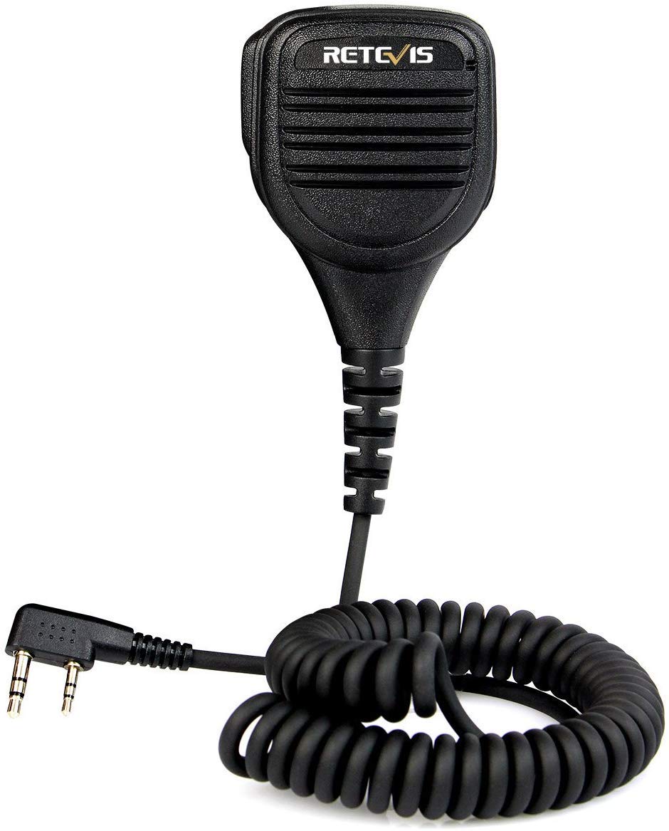 Retevis 2 Pin Remote Speaker Mic for Baofeng 888S UV-5R Kenwood Two Way Radios - Compatible with Retevis H-777 RT27 RT22 RT15 RT19 RB17 RT17 RT67 (1 Pack) - Perfect for Outdoor Adventures, Construction Sites & Emergency Communication