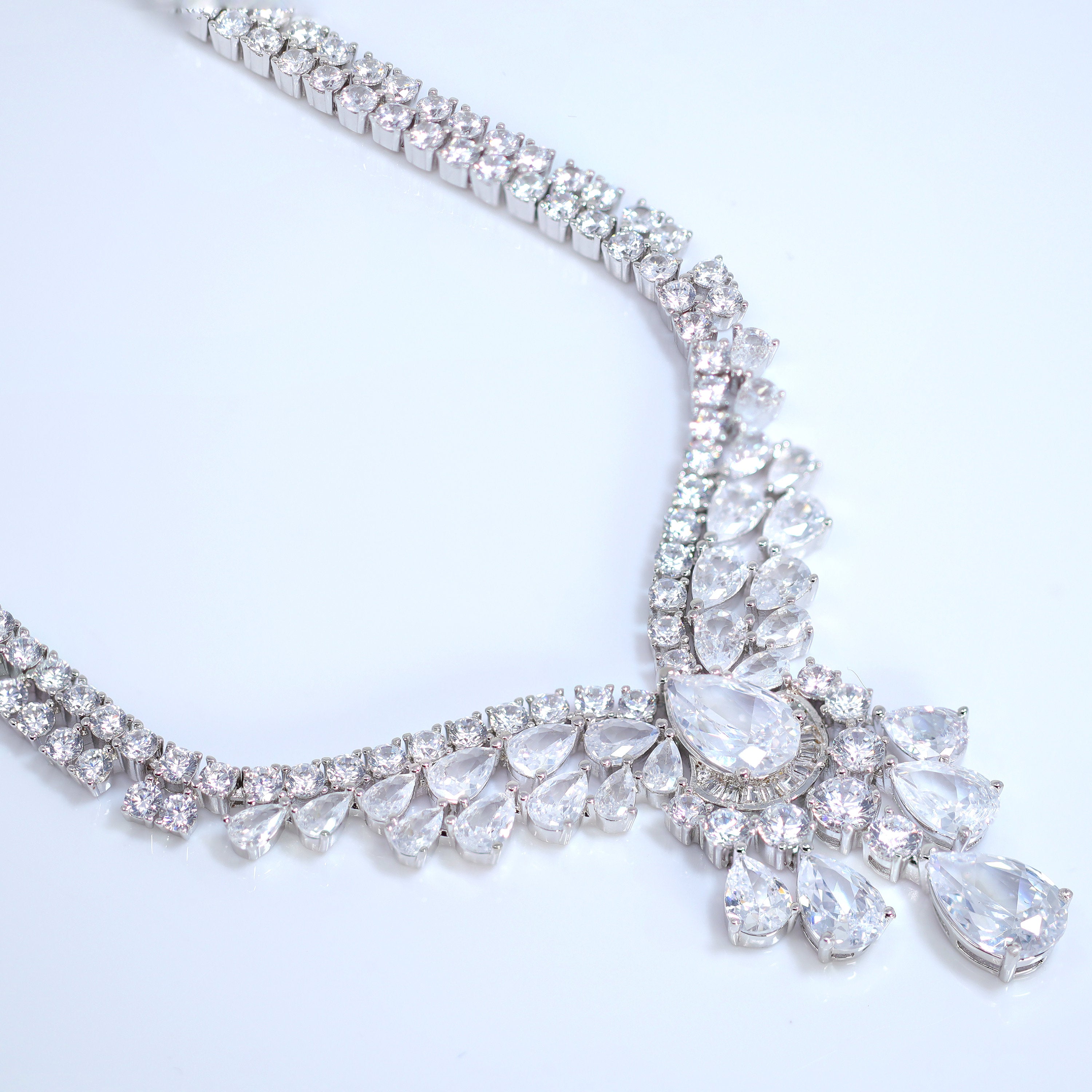 Swarovski Crystal Juliet's Drop Diamond Necklace Set - Elegant Bridal Jewelry for Weddings, Anniversaries & Special Occasions | Luxury Statement Necklace Gift for Her