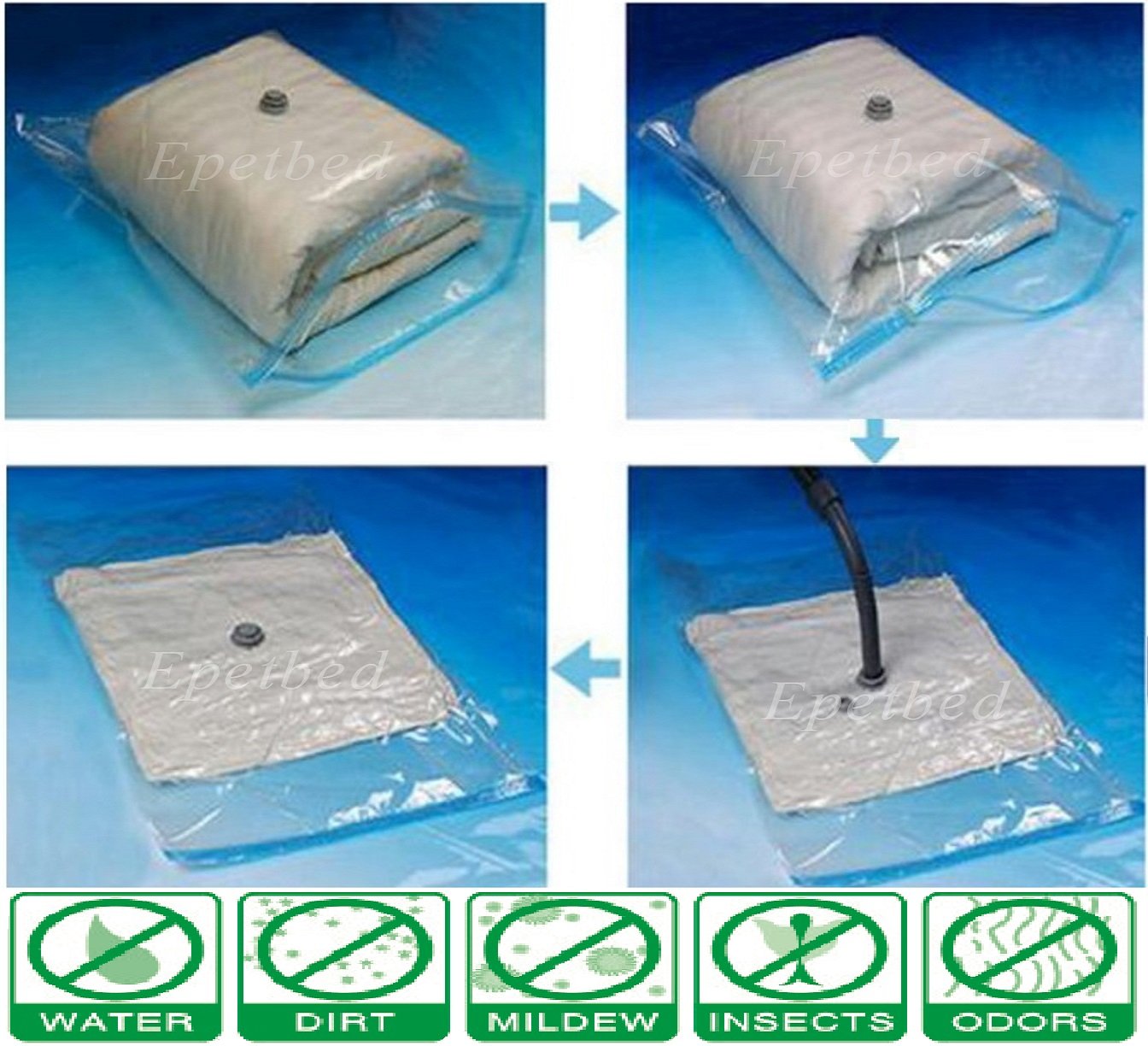 50 Pack Extra Large 120cm x 80cm Vacuum Storage Bags - Space Saving Clothes Organizer for Travel, Seasonal Wardrobe & Home Storage - Wholesale Discount
