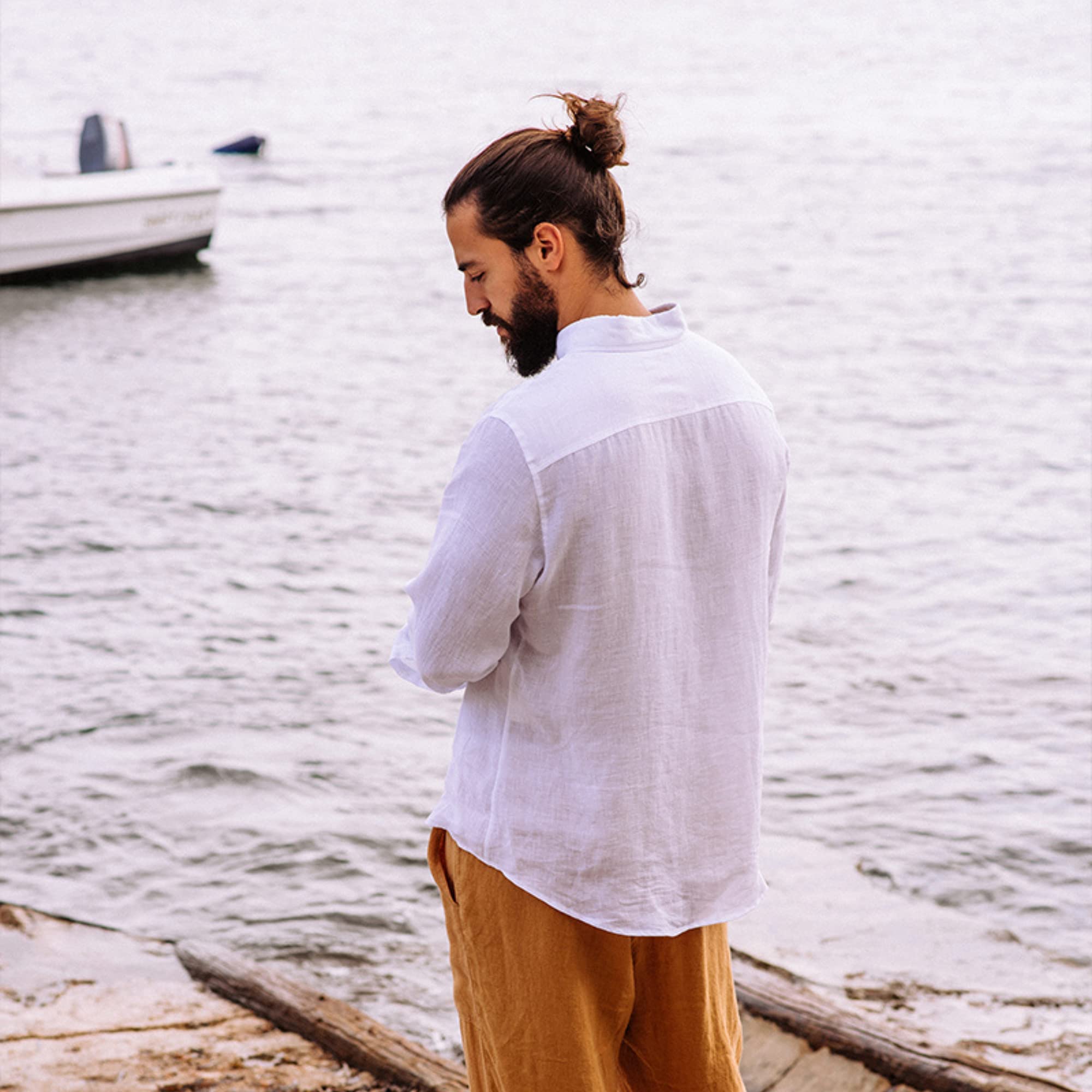 Magic Linen - Nevada Men's 100% Flax Linen Shirt | Lightweight Button-Down Shirt for Men | Perfect for Summer, Travel & Casual Wear