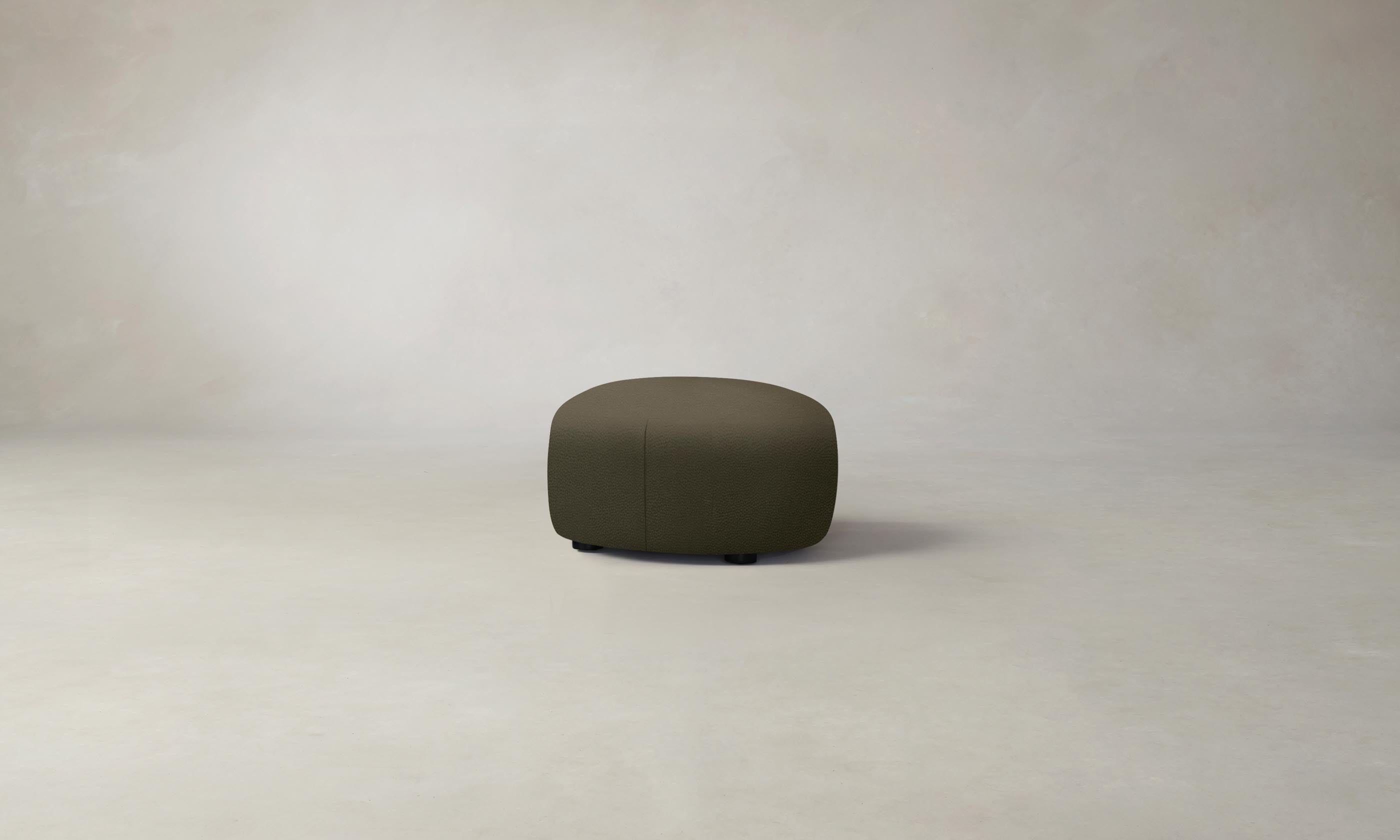 Premium Pebbled Leather Chelsea Ottoman in Truffle Brown - Stylish Footrest & Storage Bench for Living Room, Bedroom, or Office
