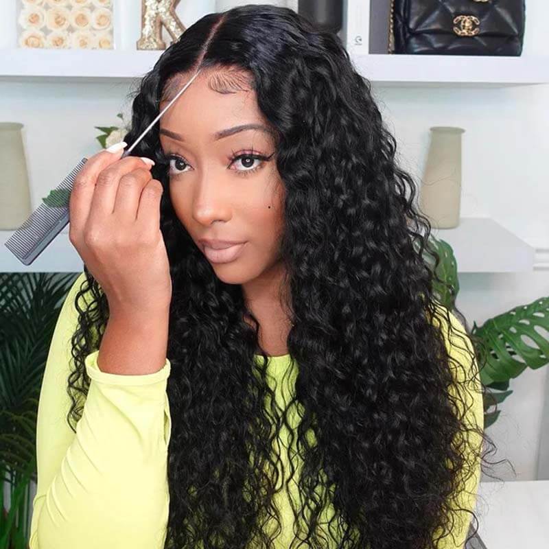 Eullair Wear and Go Glueless Wigs - 9x6 Lace Front Human Hair Wig with Bleached Knots & Pre-Plucked Hairline | Curly No Glue Lace Wig for Daily Wear, Parties & Special Occasions