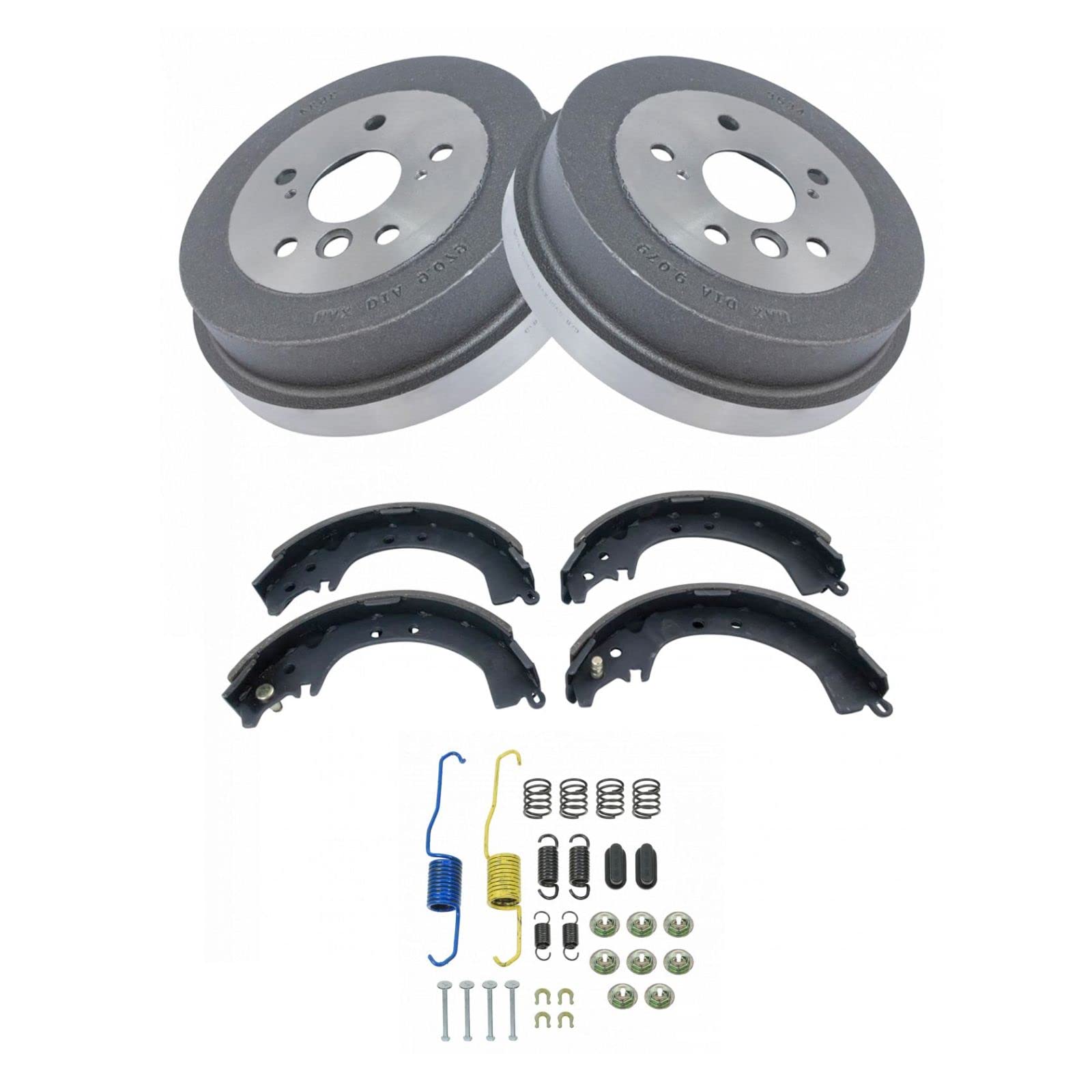 Toyota Camry Solara Rear Brake Drum & Shoe Kit Set - Left & Right Side with Hardware - Perfect for Brake System Replacement & Repair