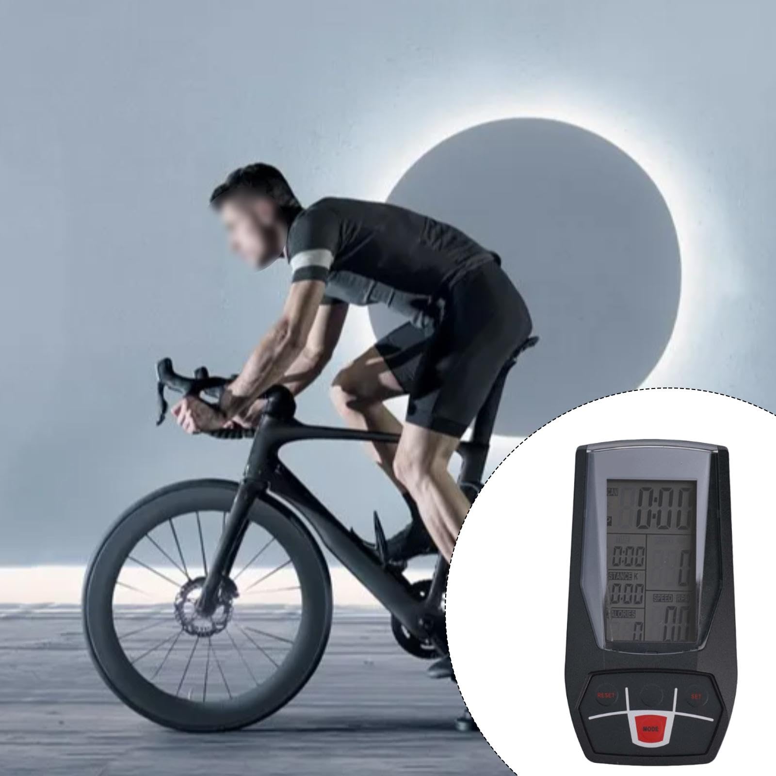 Oceanlend Bike Speedometer with Tachometer - Cycling & Gym Accessory for Indoor Bikes