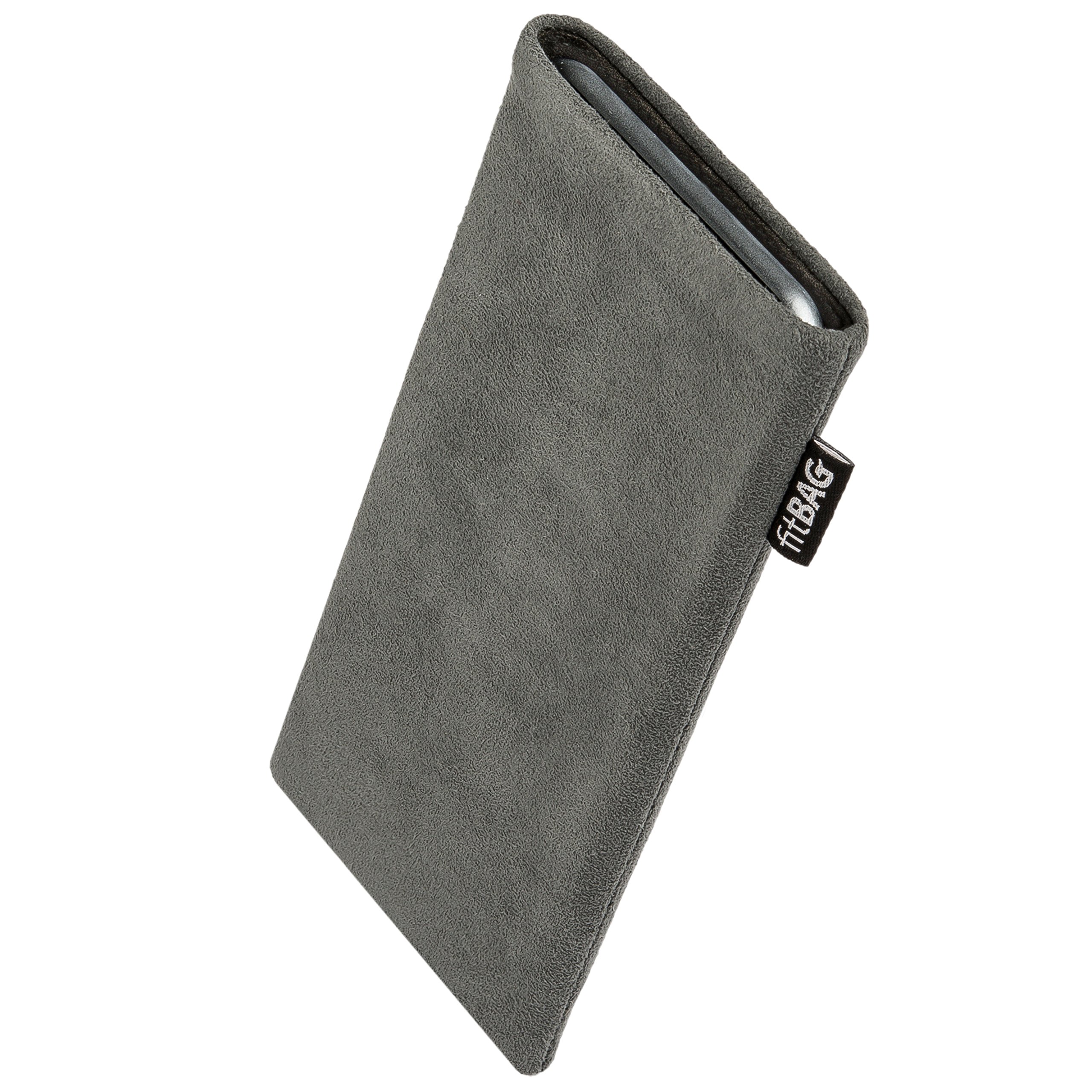 Premium Gray Custom Fit Sleeve Case for Apple iPhone 11 Pro Max - German Made Genuine Alcantara Cover with Microfiber Lining for Screen Protection | Perfect for Business Professionals & Travelers