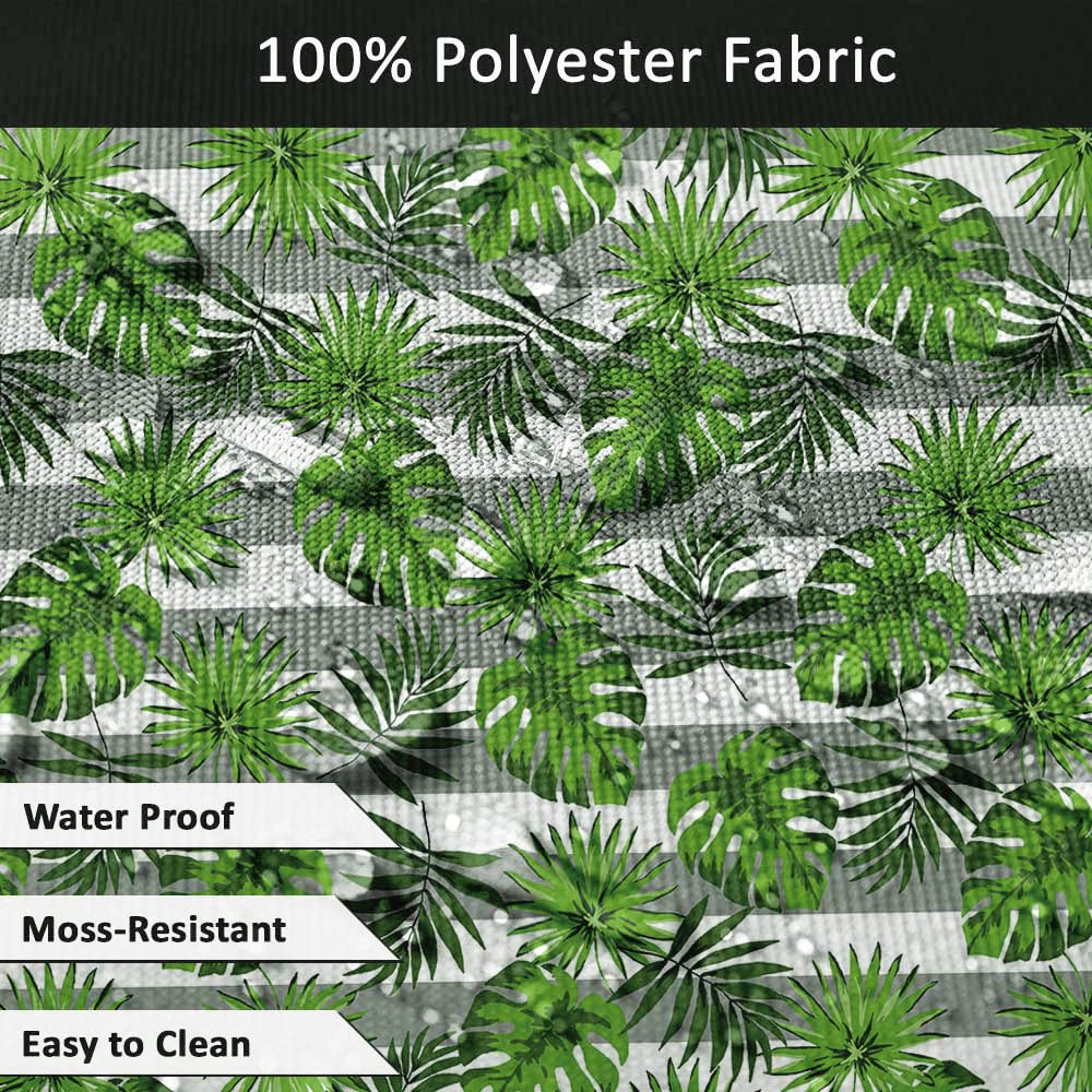 58 Inch Round Waterproof Tablecloth with Umbrella Hole & Zip - Indoor/Outdoor Table Cover for Patio, Backyard, Garden - Light Gray & Green Options