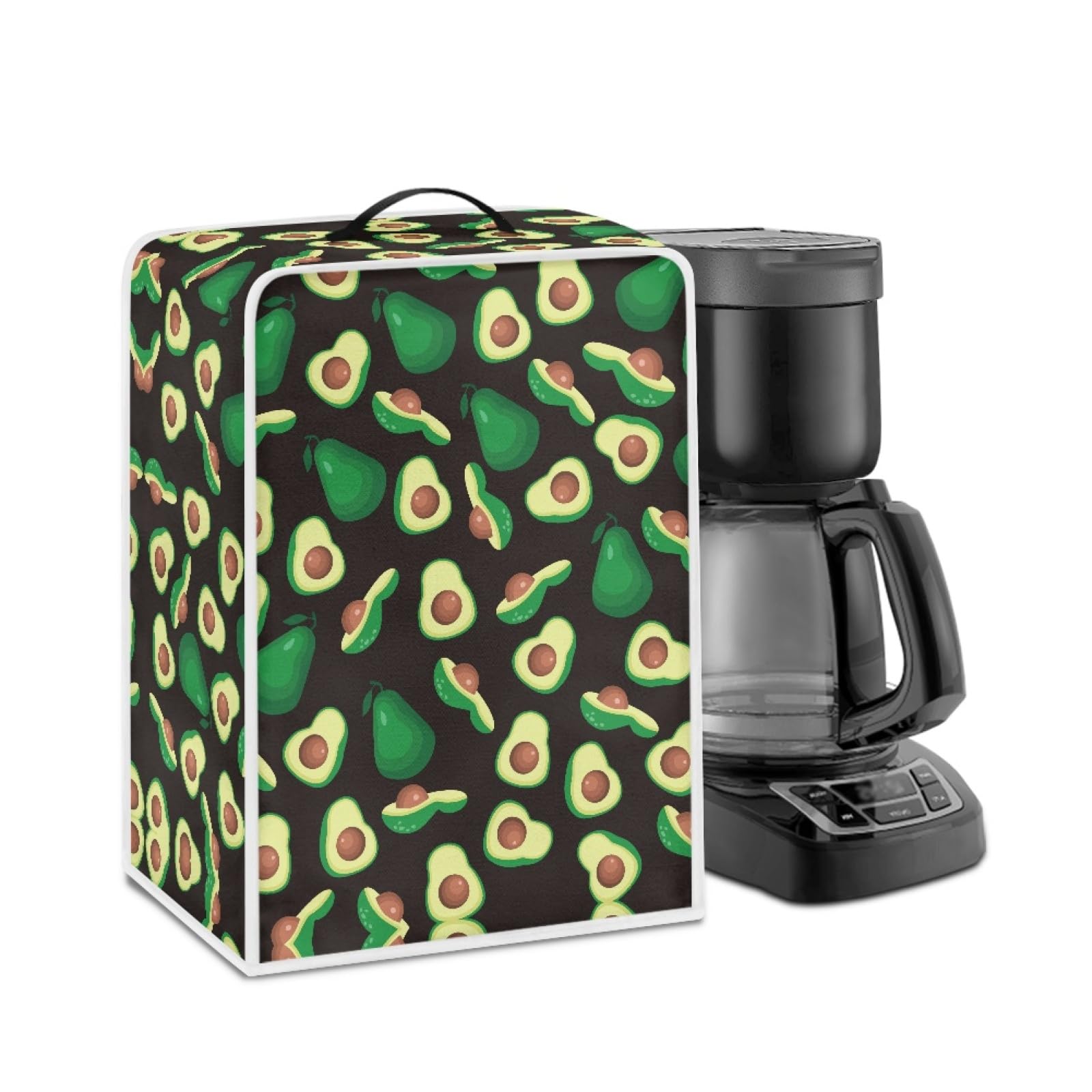 GLENLCWE Green Avocado Polyester Coffee Maker Cover - Dustproof & Fingerprint Resistant Appliance Cover for Kitchen (Fits Coffee Makers, Stand Mixers, Juice Extractors) - Perfect for Home, Office & Cafe Use