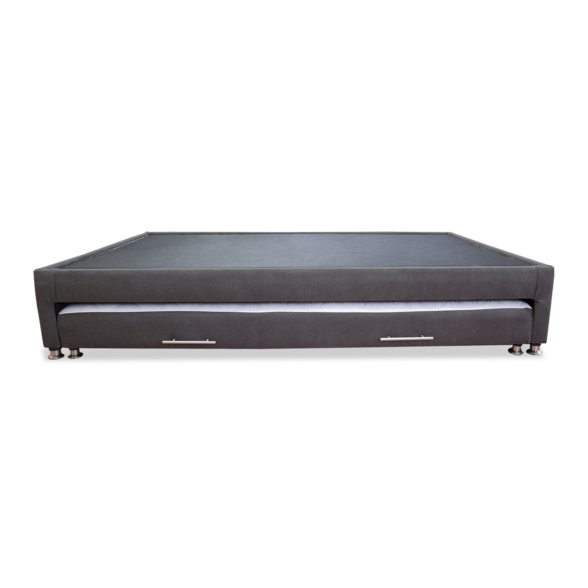 Dark Grey Simple Platform Bed Frame 100 X 190 cm with Legs - Modern Minimalist Bedroom Furniture for Small Spaces & Studio Apartments