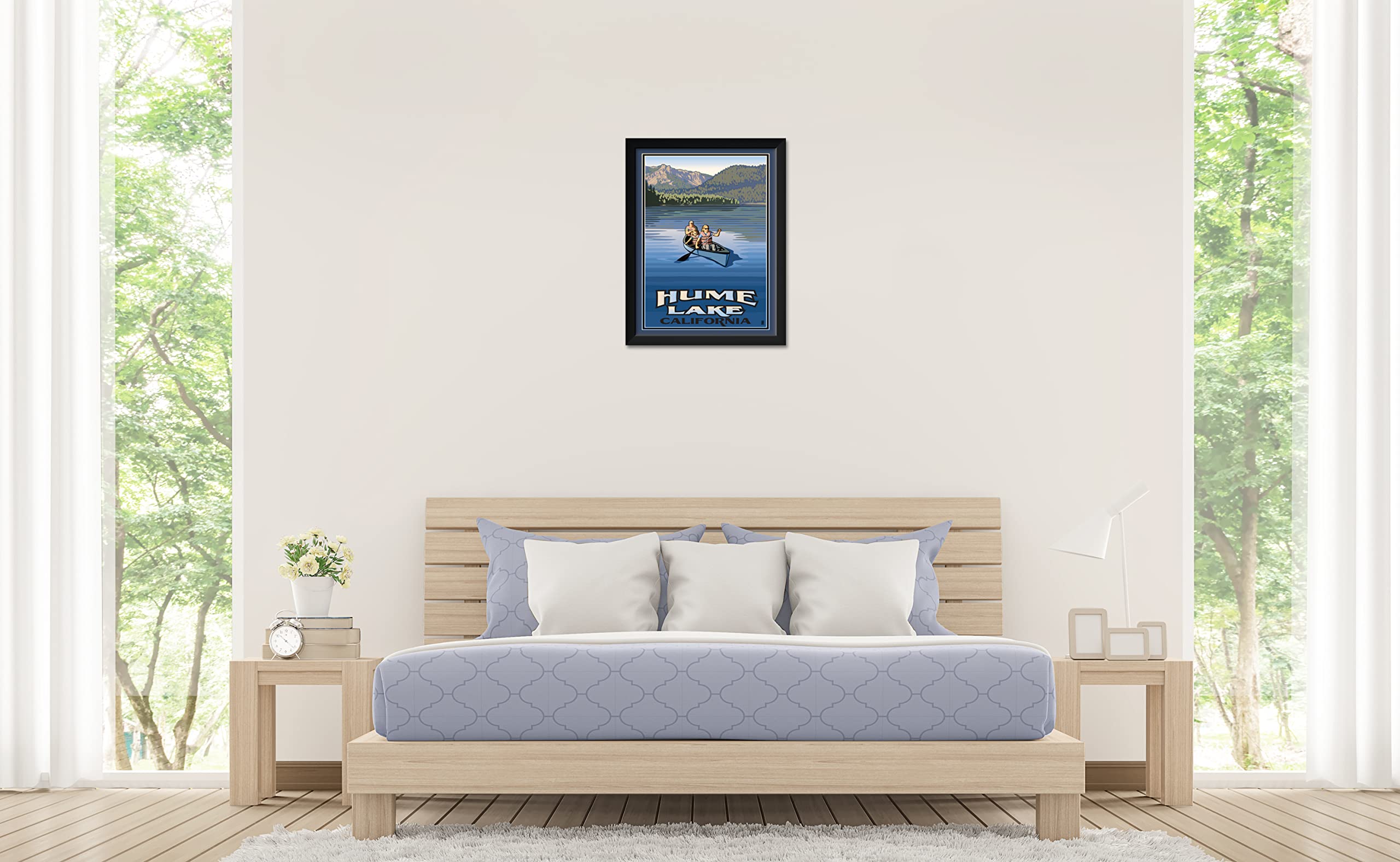 Paul Leighton Framed Art Print - 20x26 Inch California Landscape Painting, Hume Lake Scenery Wall Decor for Living Room, Bedroom & Office