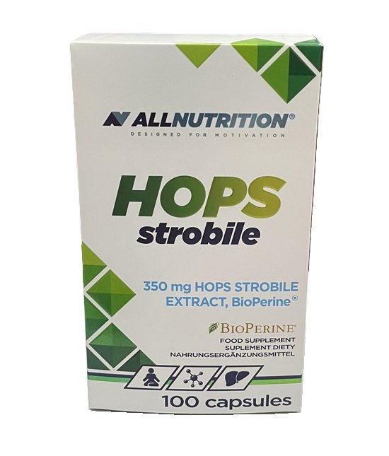 Allnutrition Hops Strobile Extract 350mg - 100 Capsules | Natural Relaxation & Sleep Support Supplement | Perfect for Stress Relief & Nighttime Calm