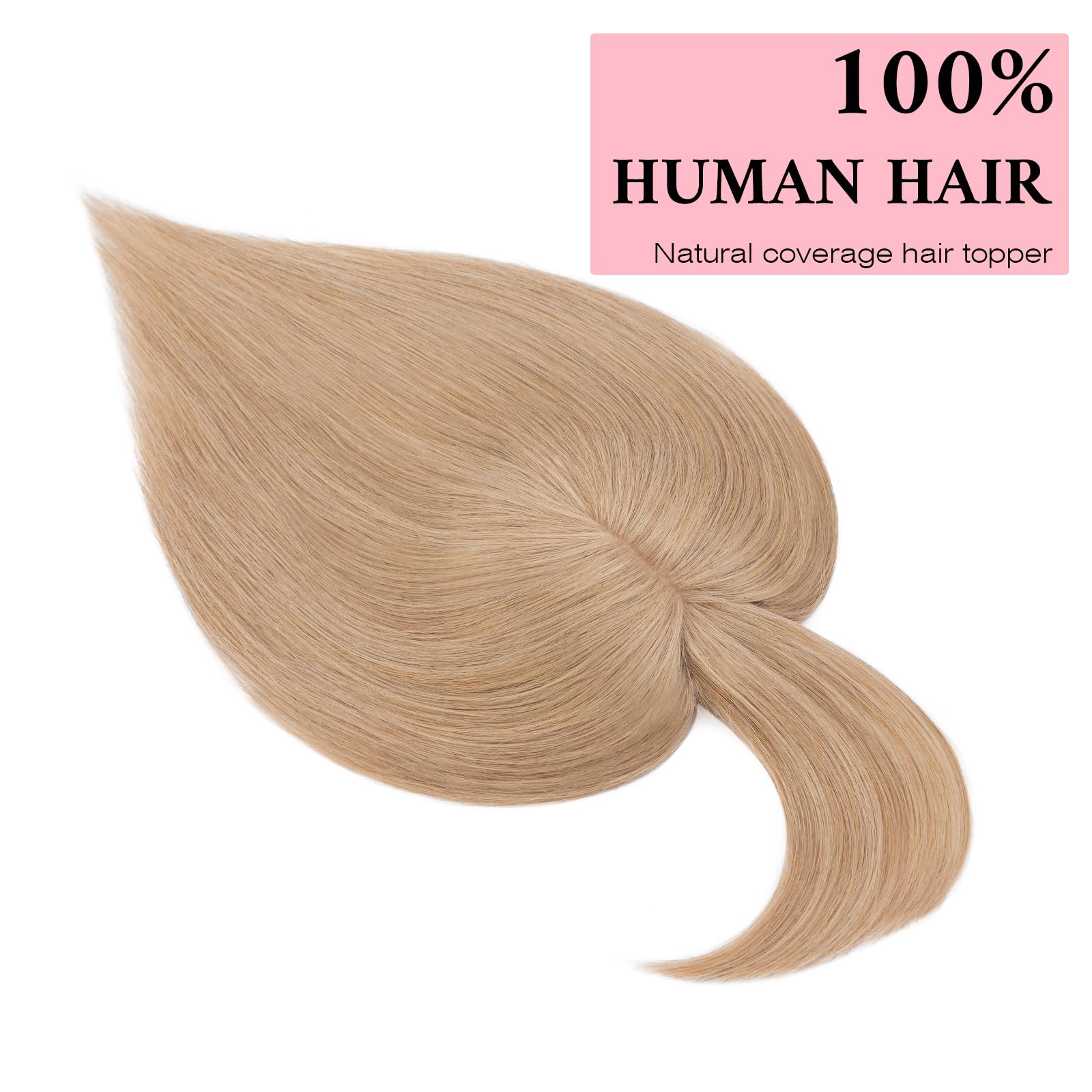 SEGO 100% Real Human Hair Toppers with Bangs - Silk Base 150% Density Clip-In Topper (2.7”x5.1”) for Women with Thinning Hair & Hair Loss - Perfect for Daily Wear, Special Occasions & Gray Hair Coverage