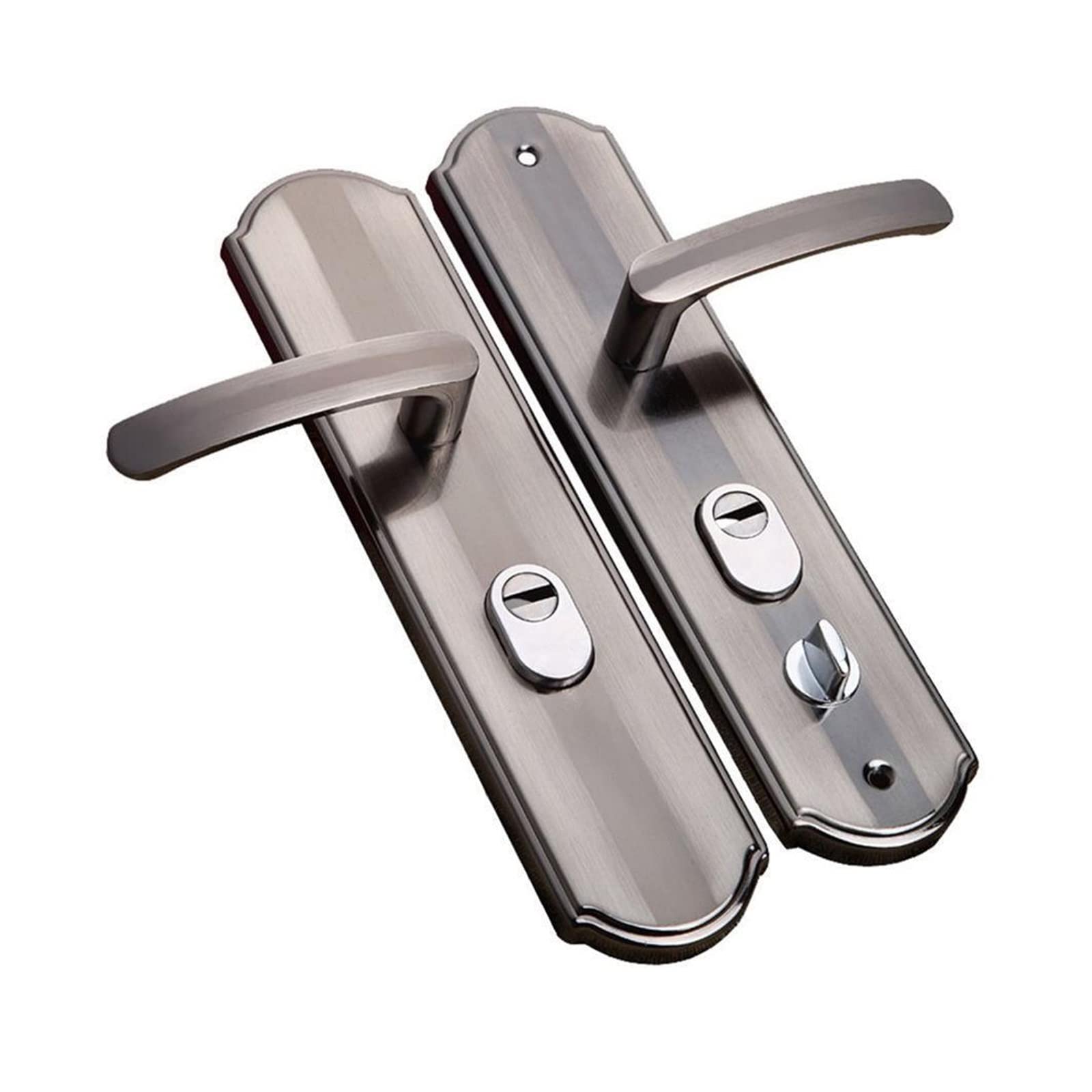 **Universal Aluminum Alloy Security Door Handle Set - Heavy-Duty Thickened Panel Lock for Home & Office - Fits Door Thickness 55-70mm - Ideal for Front Doors, Garage Entries & Commercial Security**