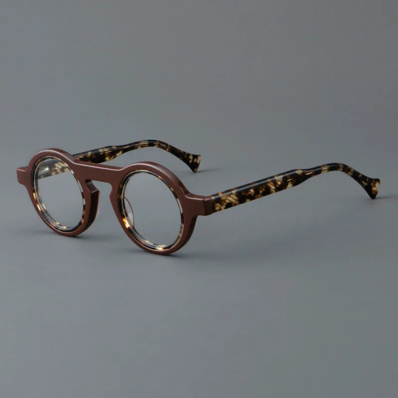 CCspace Unisex Full Rim Round Acetate Eyeglasses Frame 300968 - Lightweight & Durable for Reading, Work, and Daily Wear