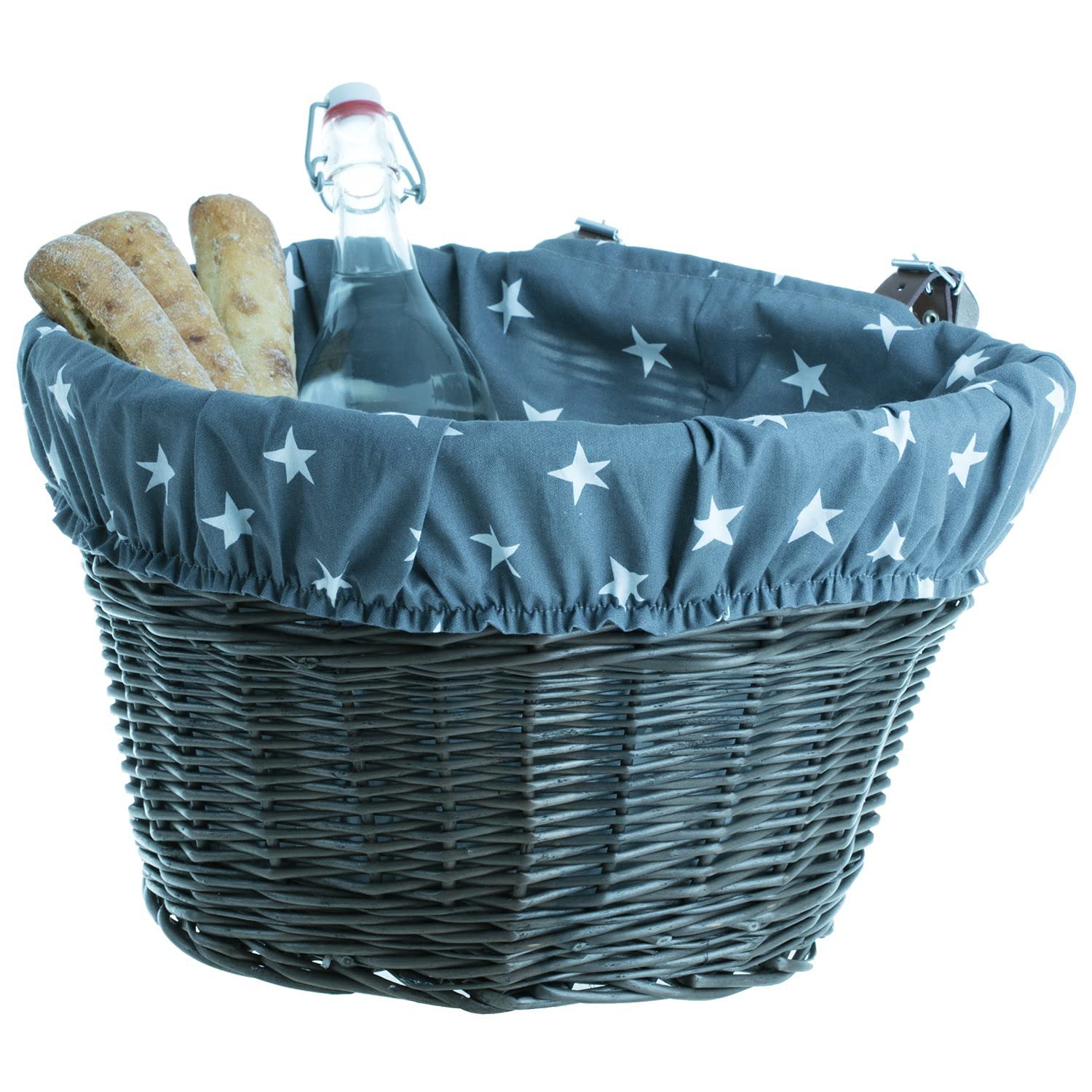 Handmade Natural Wicker Bike Basket - Large Front Handlebar Basket for Bicycle | Perfect for Picnics, Grocery Shopping & Outdoor Adventures